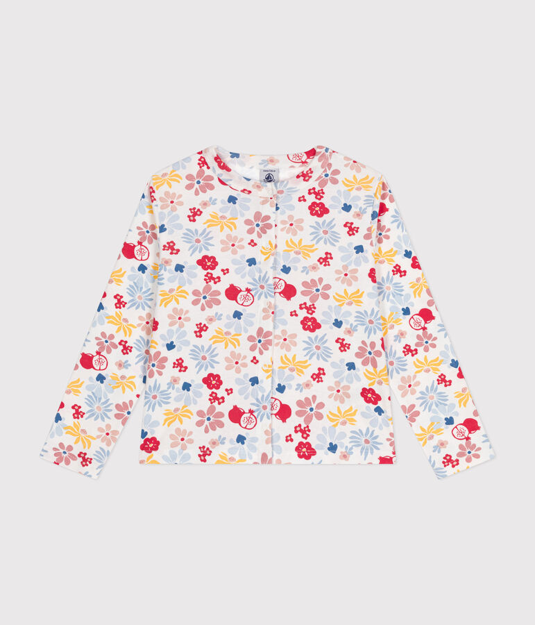 C&aacute;rdigan de algod&oacute;n de ni&ntilde;a blanco/multicolor