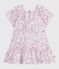 Vestido infantil de algodón estampado de manga corta blanco MARSHMALLOW/blanco MULTICO