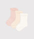 Juego de 3 pares de calcetines lisos de punto tricotado para bebé