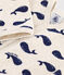 Pelele de terciopelo con ballenas marinas beige MONTELIMAR/azul MEDIEVAL