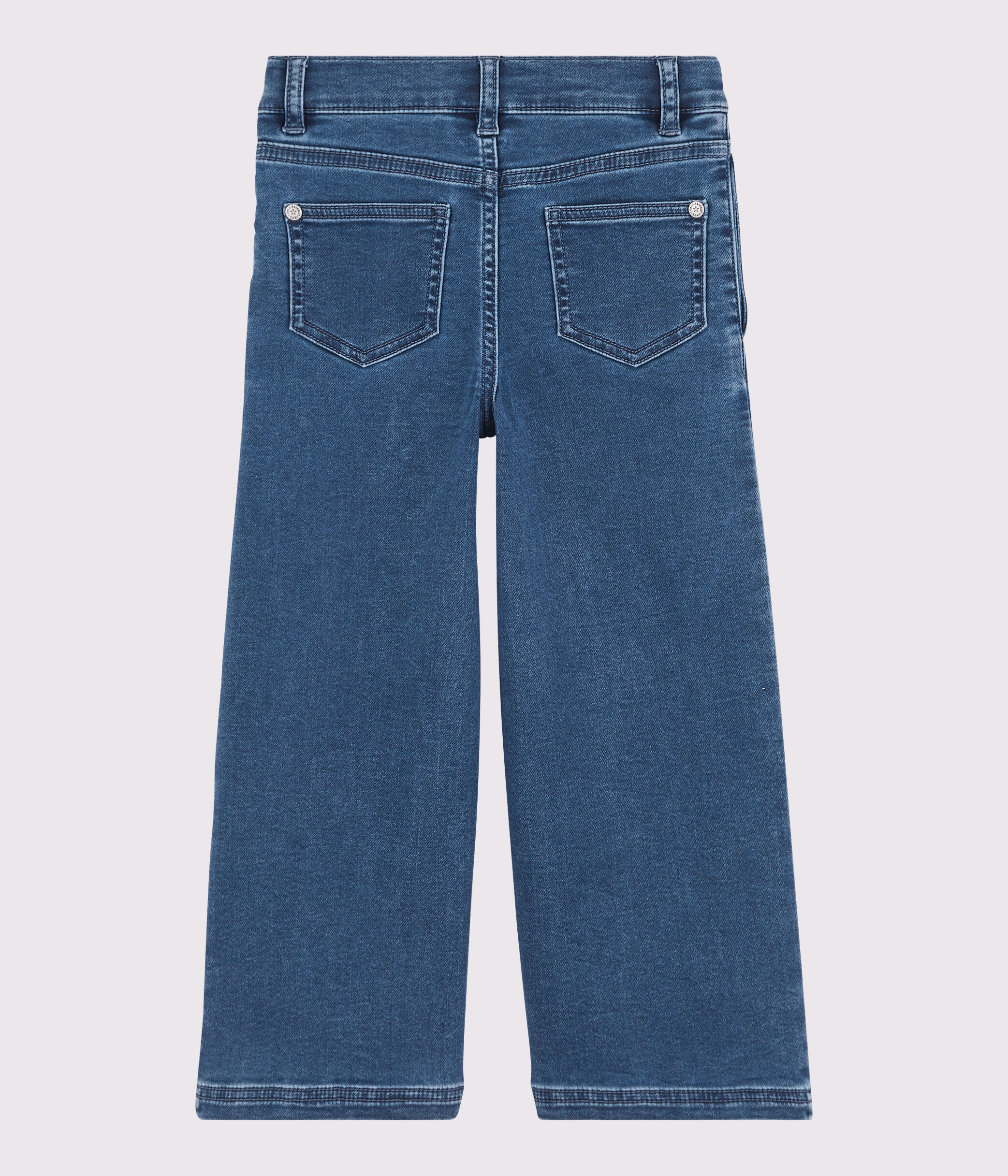 Pantal n de campana de tejido vaquero ecol gico de ni a DENIM BLEU