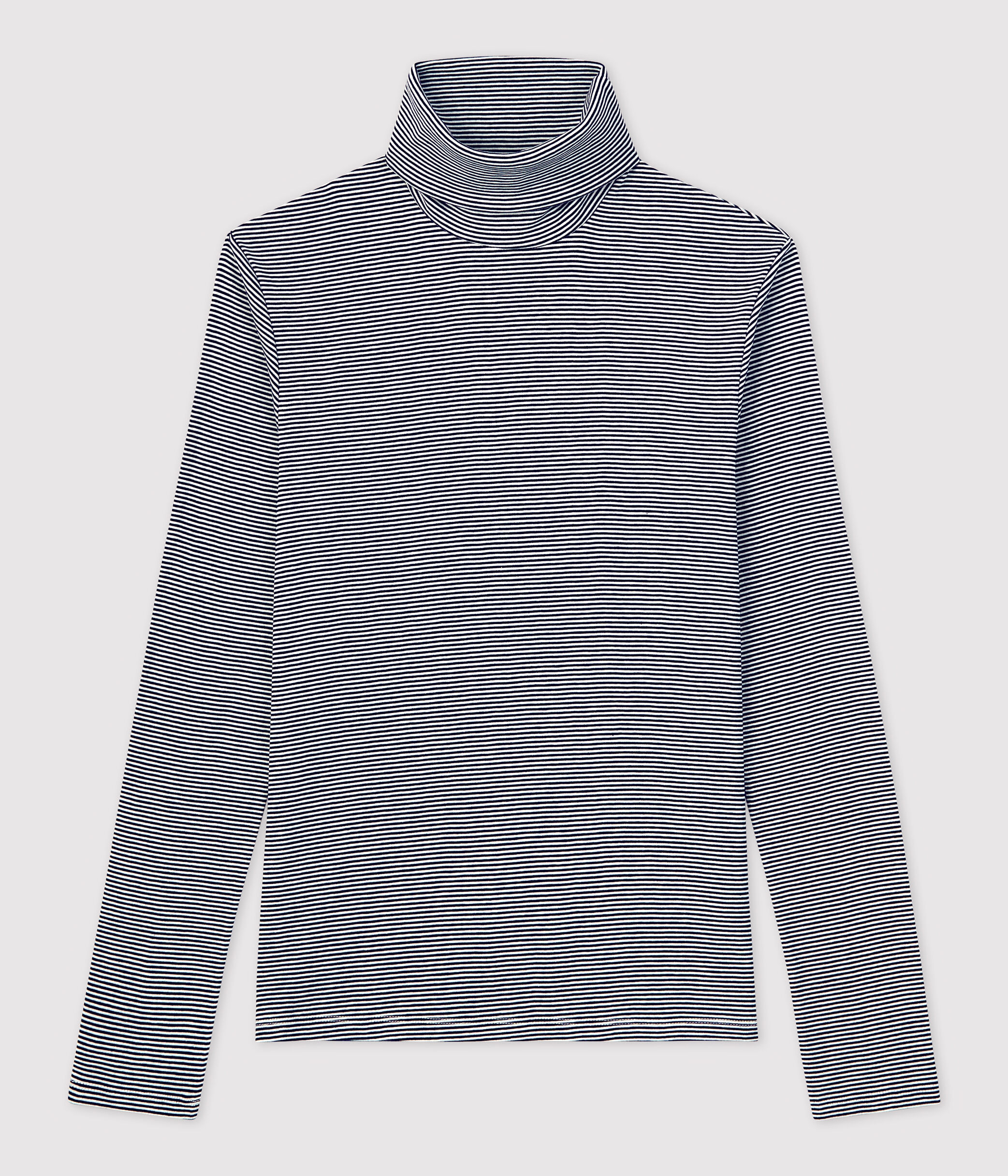 Camiseta L ICONIQUE con cuello vuelto de algodon ORGANICO de mujer SMOKING MARSHMALLOW Petit Bateau