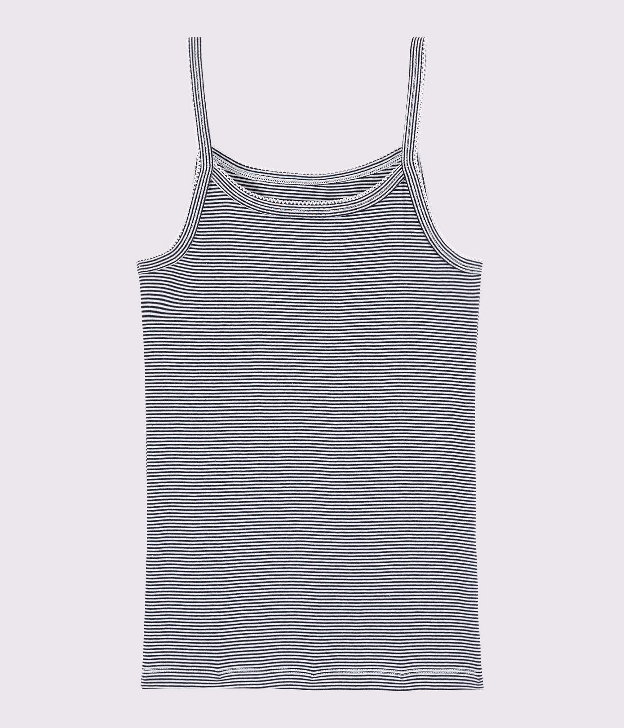Camiseta de tirantes emblem tica de algod n a rayas de mujer A02AC01200