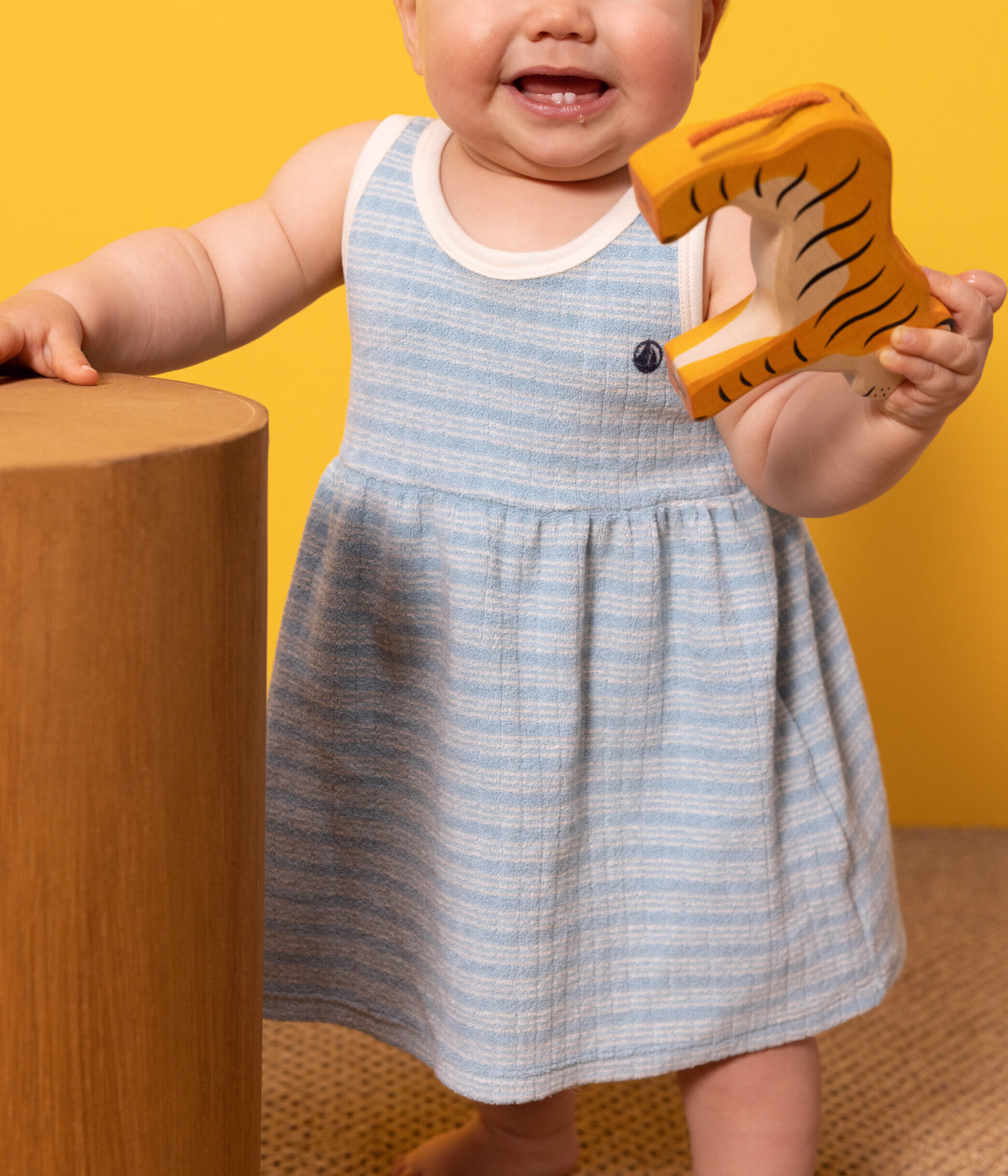 Vestido sin mangas de rizo a rayas para beb MIMI AVALANCHE