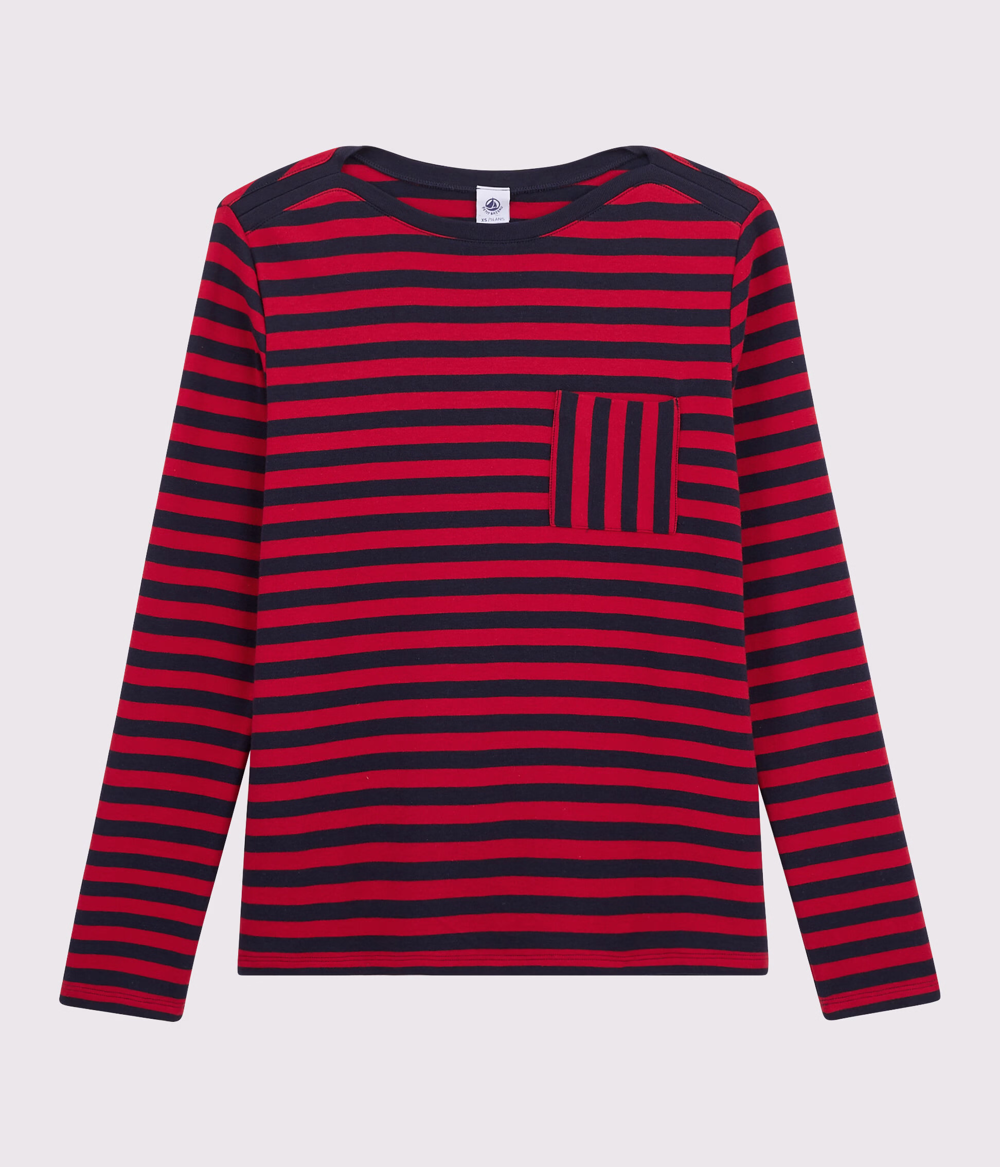 Camiseta rayas rojas on sale y azules