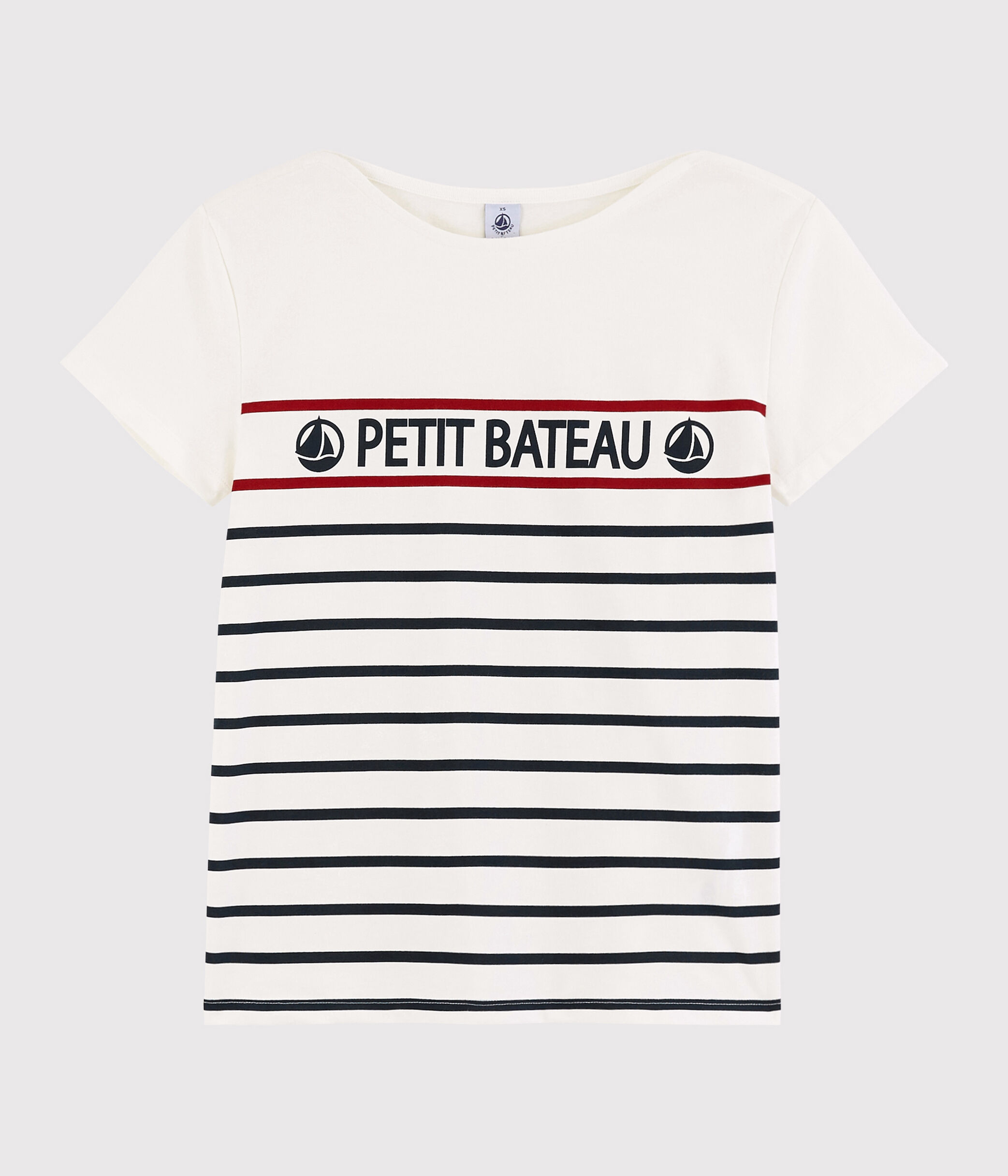 Camiseta de rayas de mujer MARSHMALLOW Petit Bateau