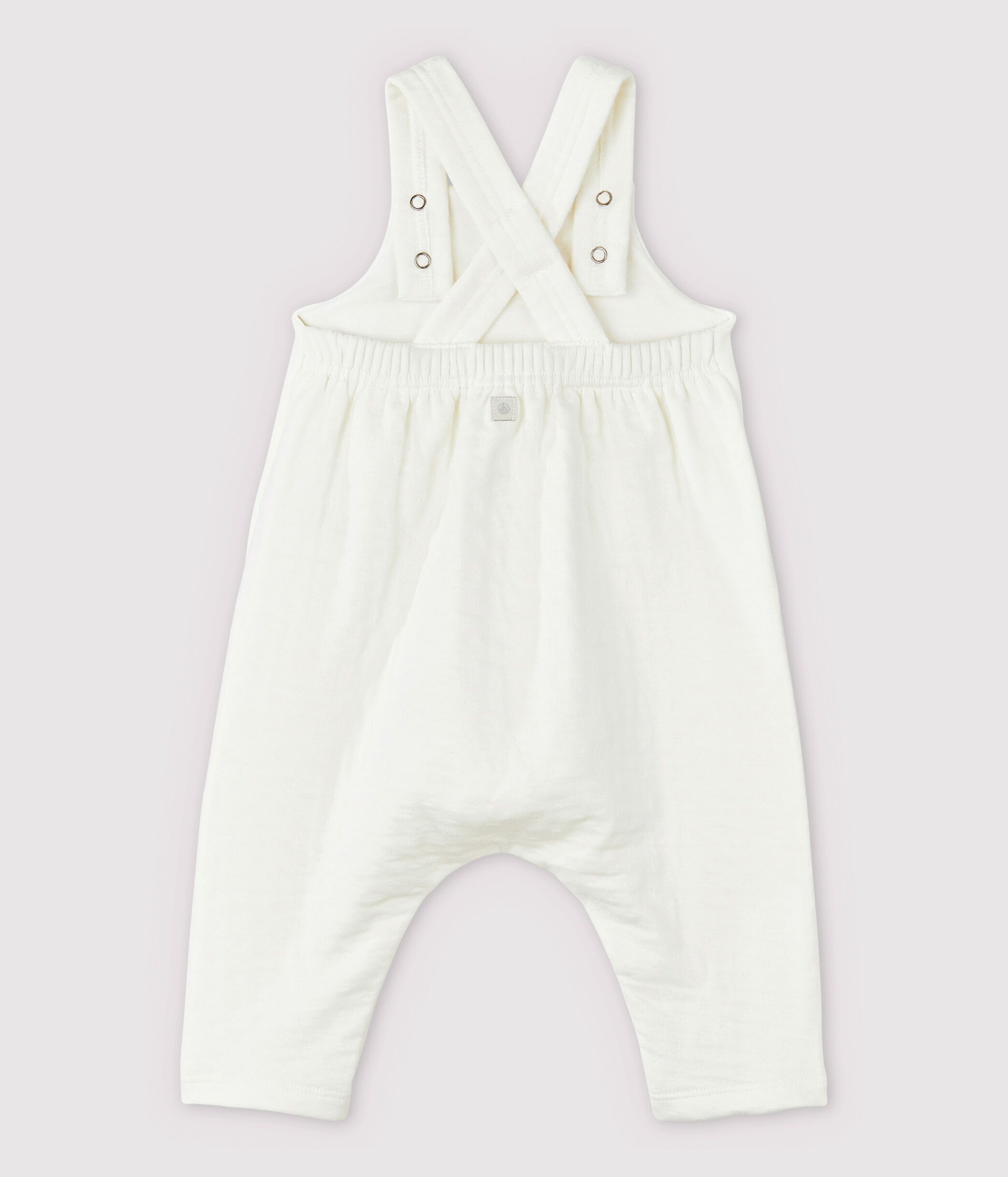 Peto blanco de bebe en tejido tubular de algodon ecologico MARSHMALLOW Petit Bateau