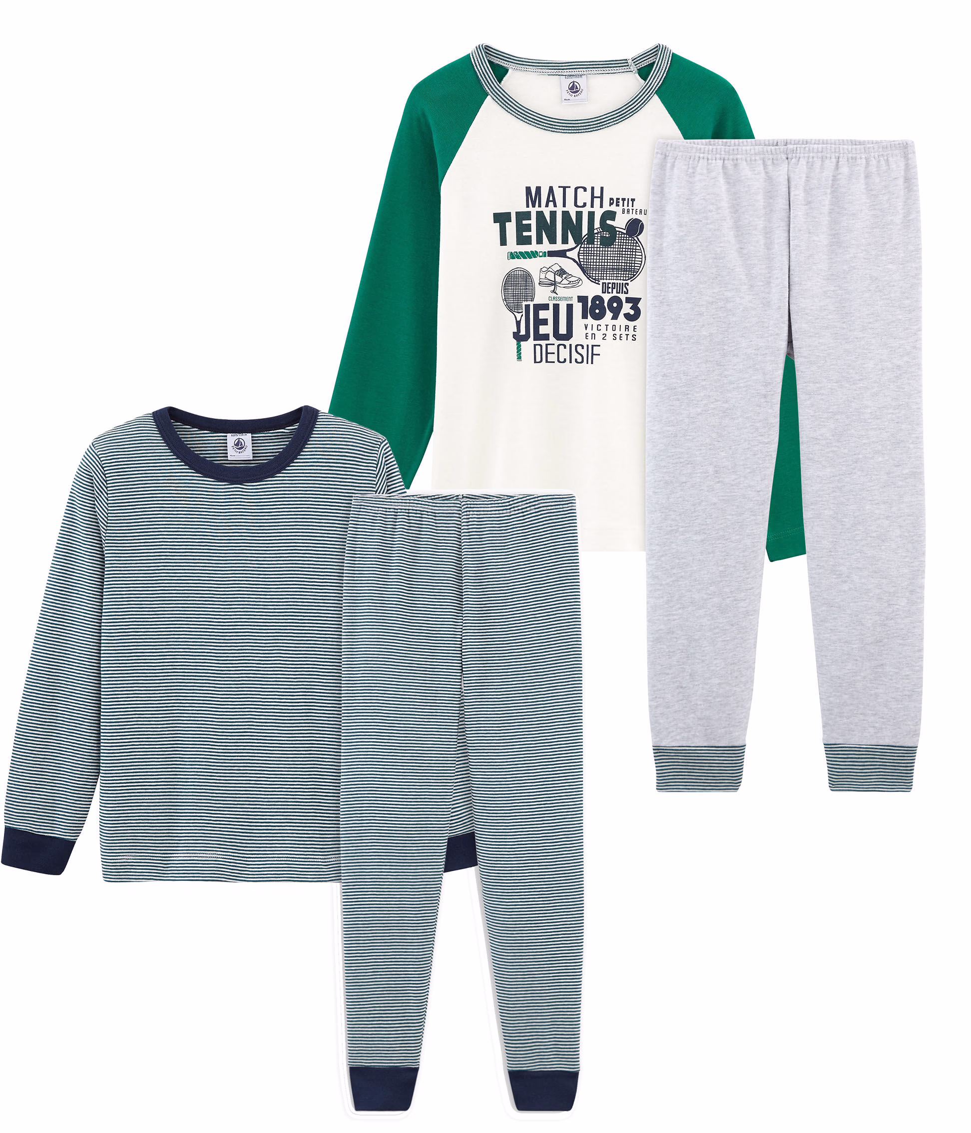 Lote de 2 pijamas para nino pequeno variante 1 Petit Bateau