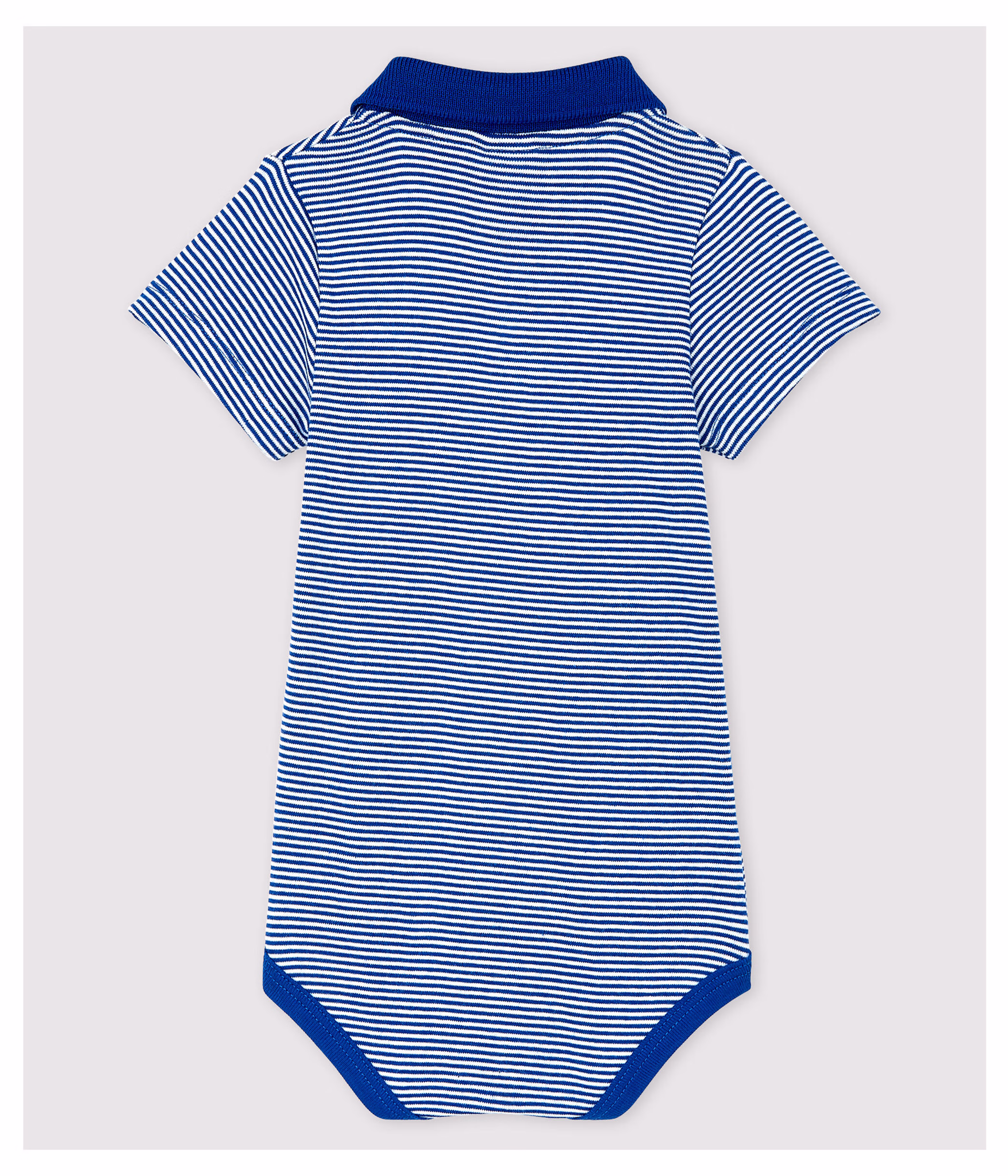 Body de cuello polo de algodon y manga corta de bebe nino SURF MARSHMALLOW Petit Bateau