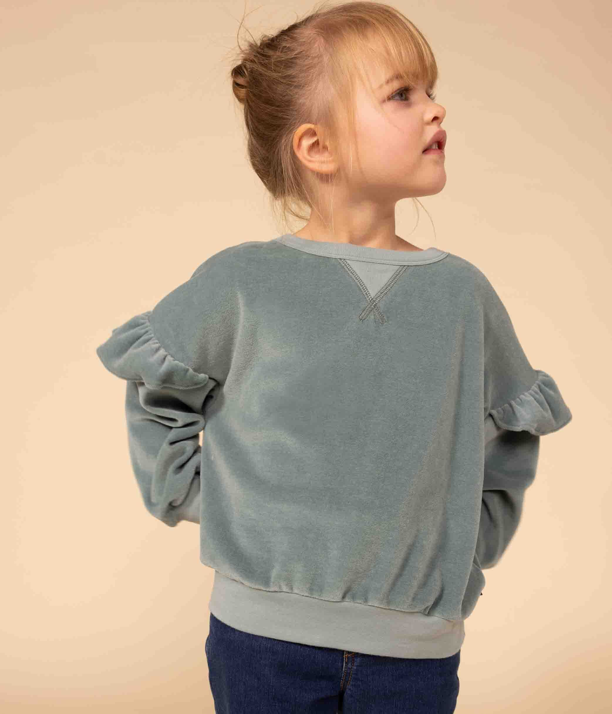 Sudadera lisa de rizo aterciopelado de ni a A084Y01