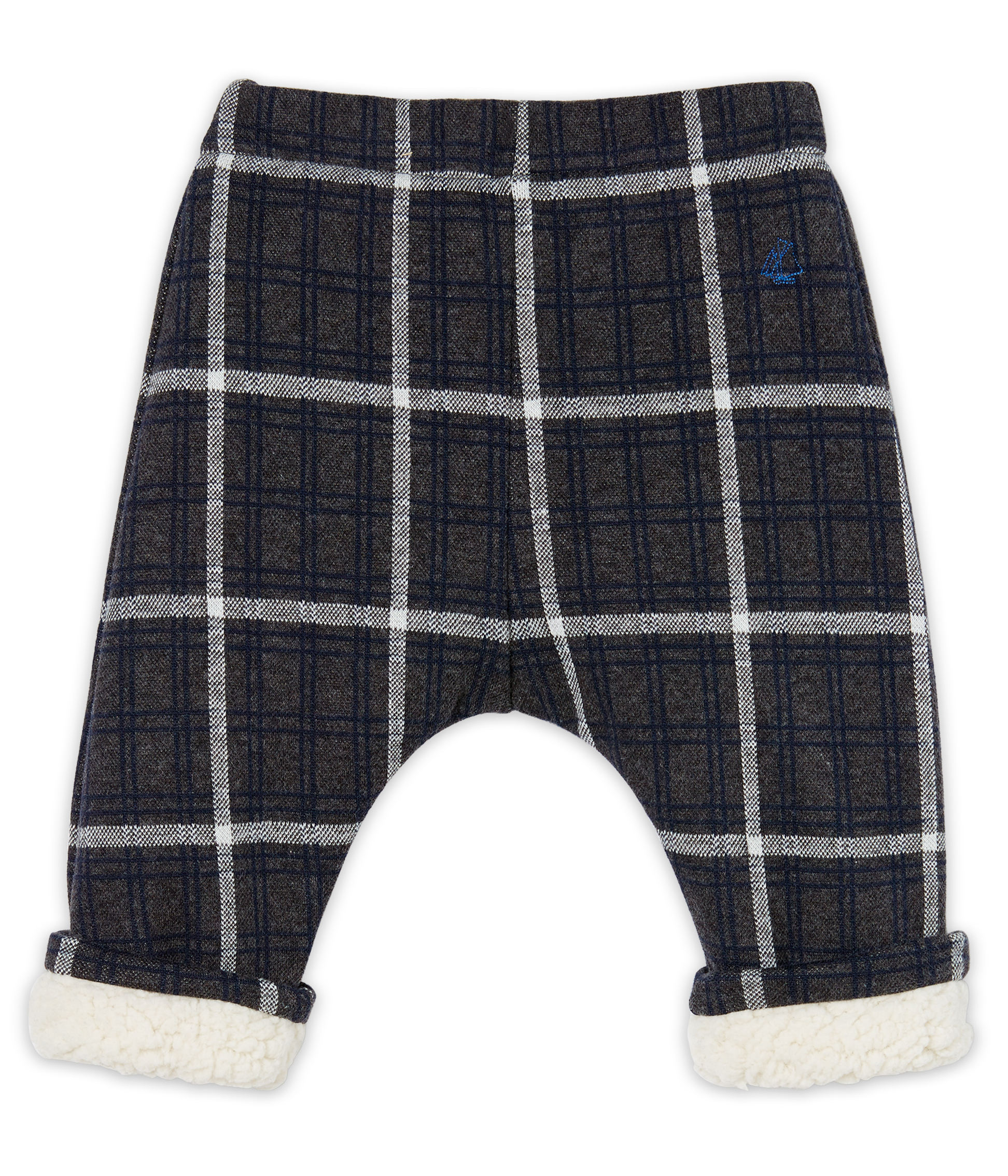 Pantalón de cuadros con forro de sherpa para bebé niño