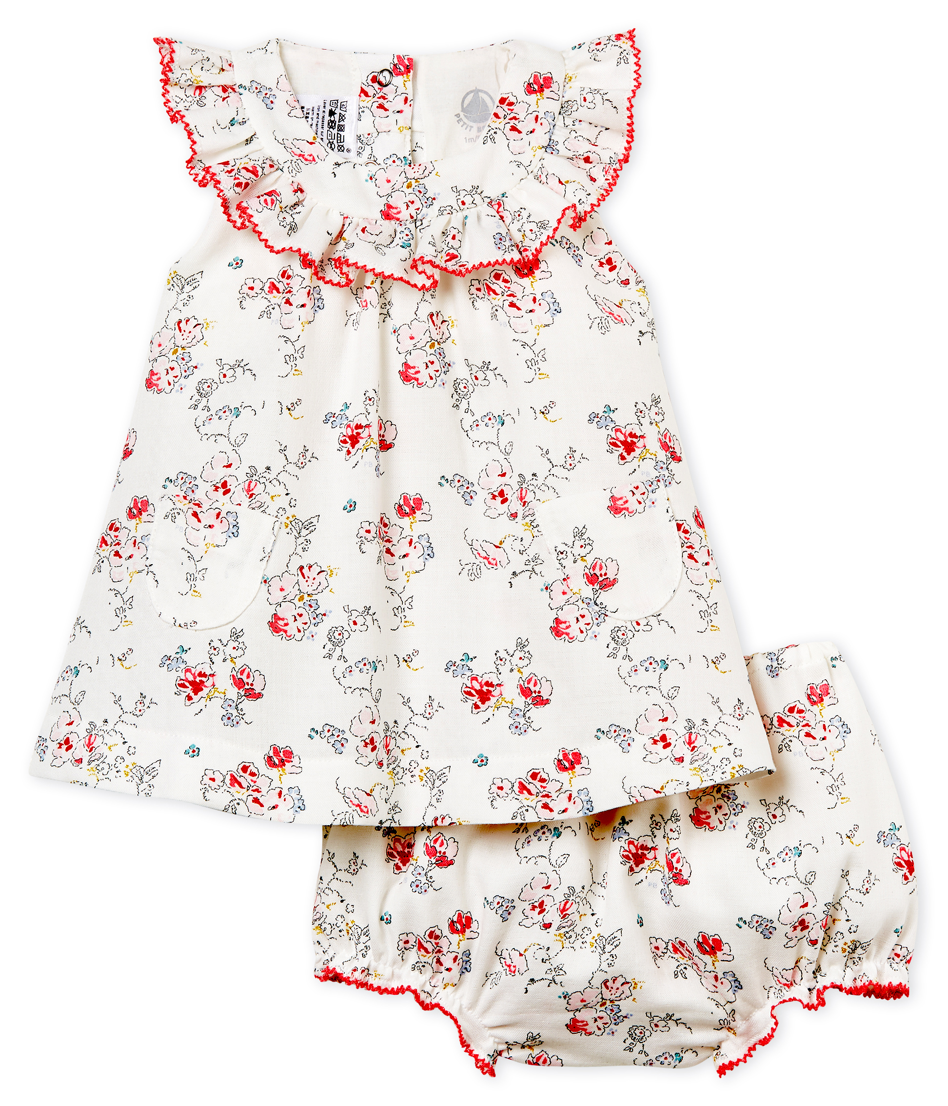 Vestido estampado y bloomer para bebé niña