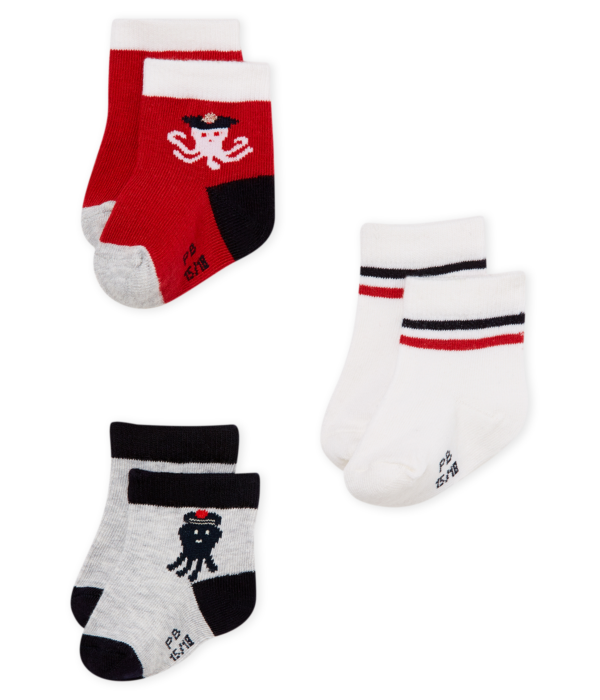 Lote de 3 pares de calcetines para bebé niño
