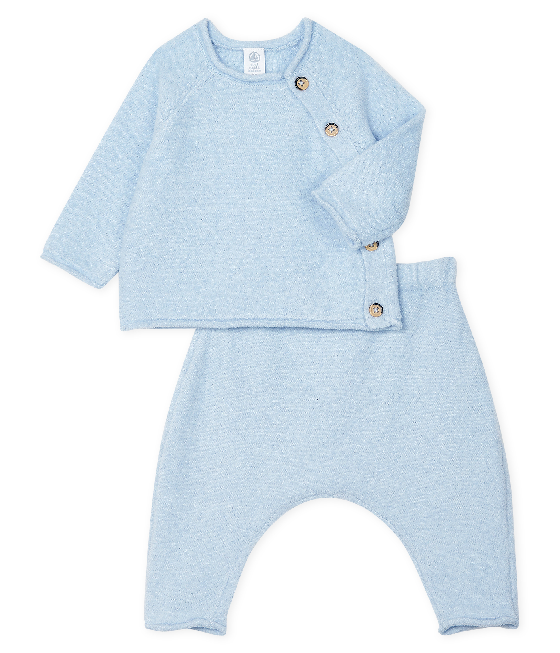 Conjunto de dos piezas para bebé niño, lana merinos y poliéster