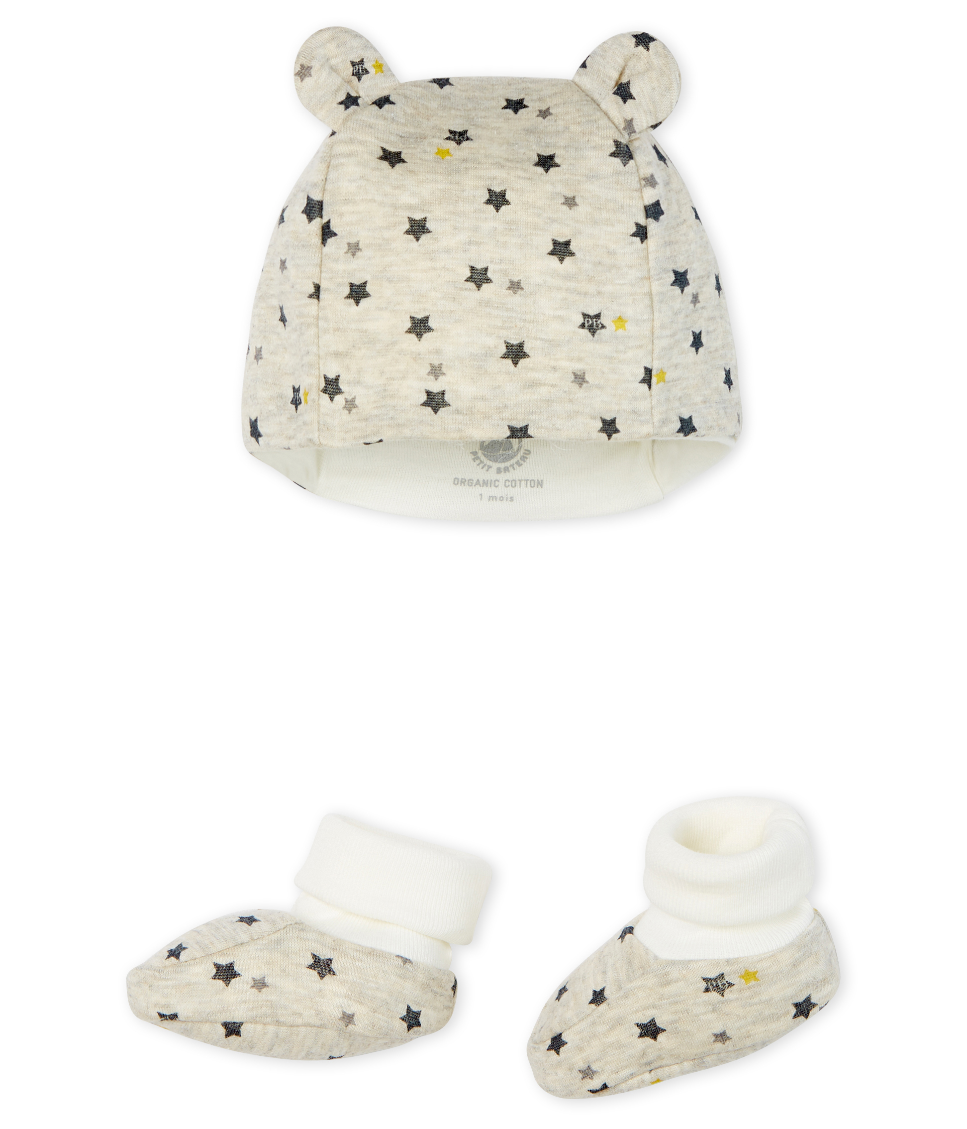Lote de gorro y patucos para bebé niño de lana y algodón