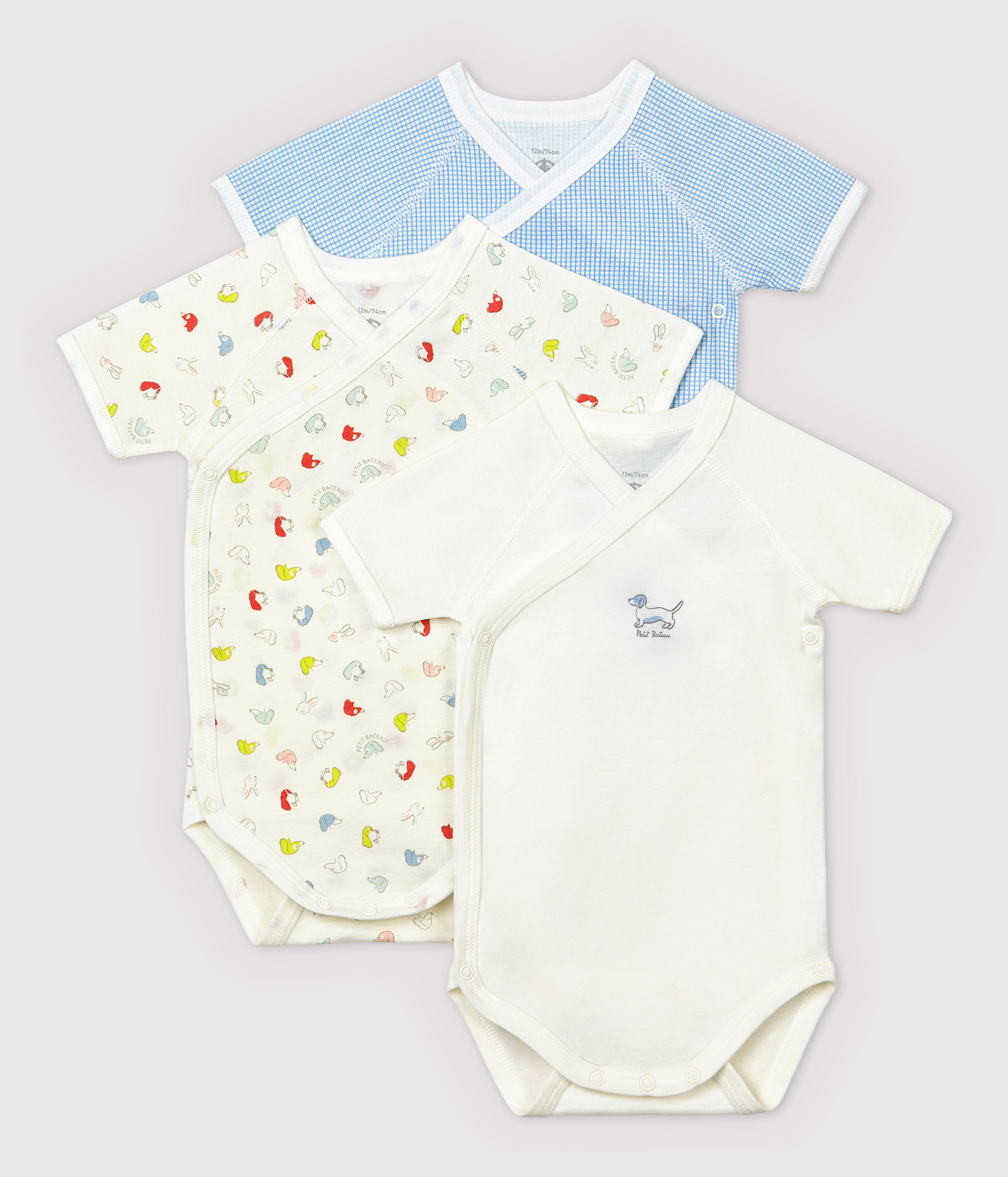 Wrap Bodysuit Petit Bateau Body Marshmallow/blanco Ropa Bebe