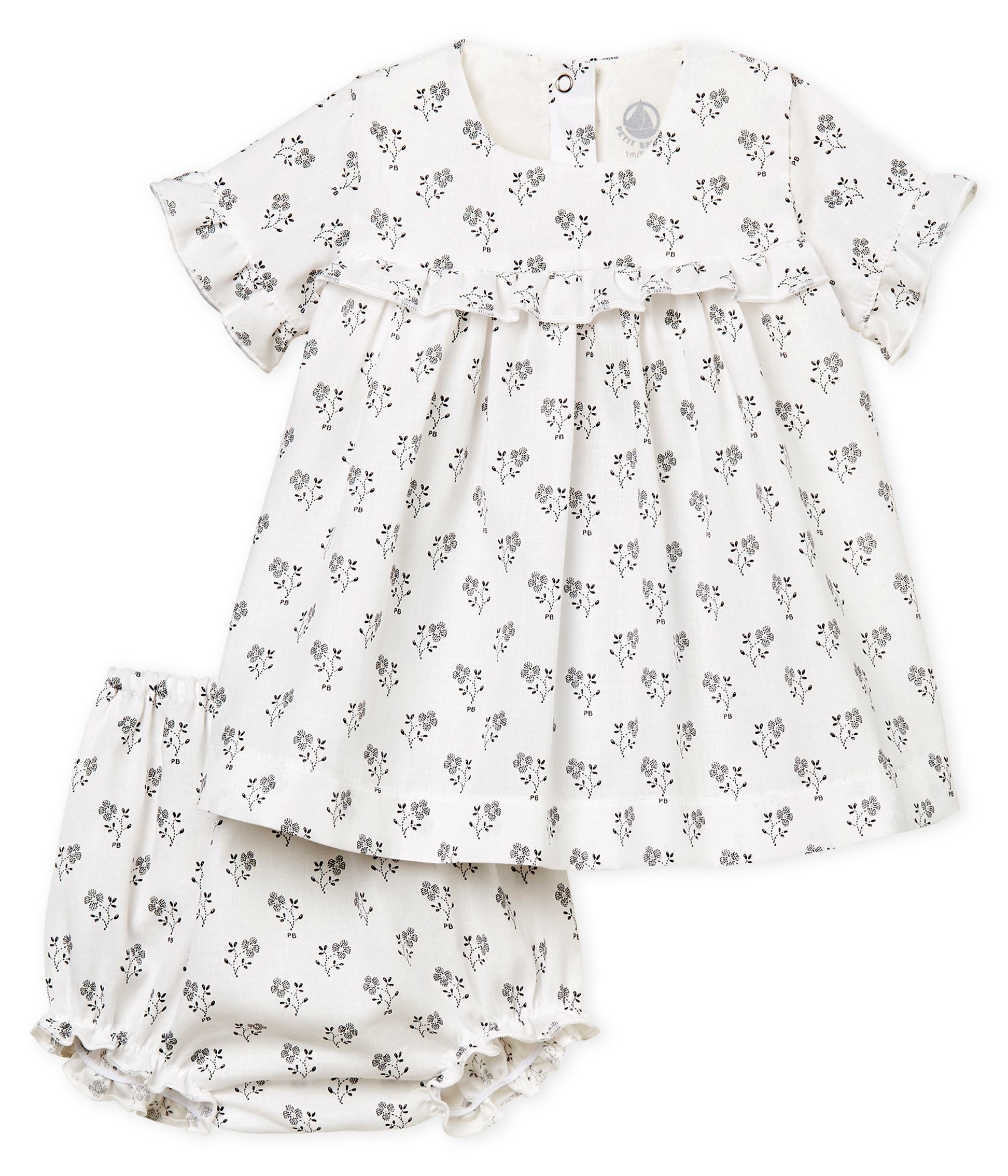 Vestido estampado y bloomer para bebé niña