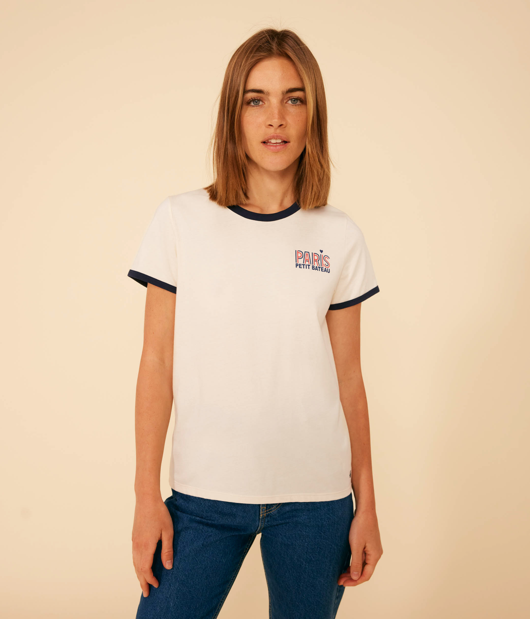 Petit Bateau Camiseta Para Niñas | 100% Algodón Suave | Cuello Redondo Clásico | Lavable A Máquina