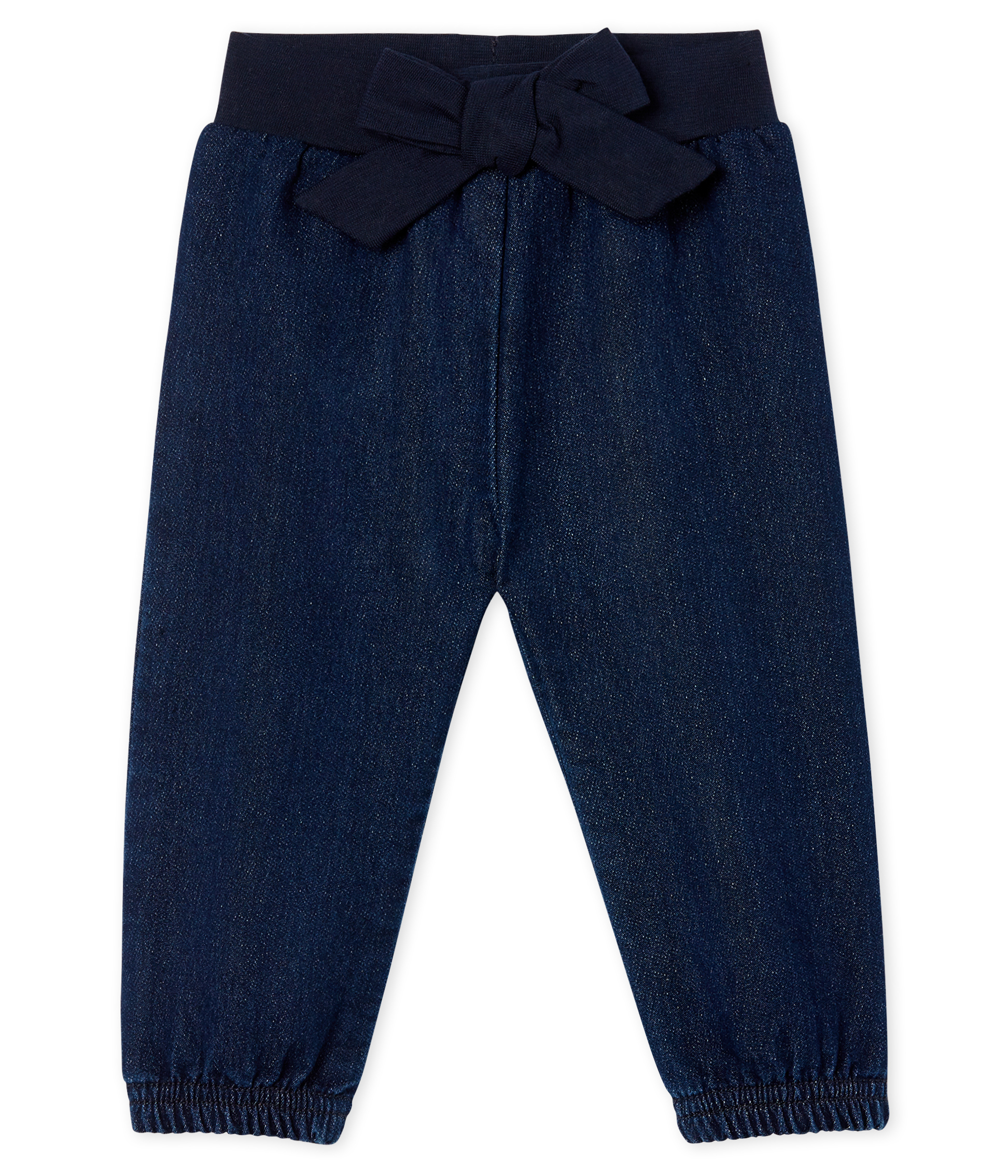 Pantalón de tela efecto vaquero para bebé niña