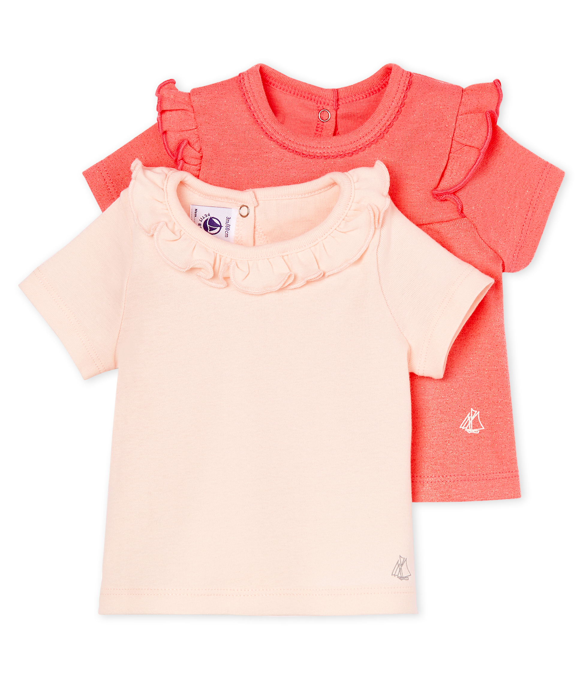 Lote de 2 camisetas manga corta para bebé niña