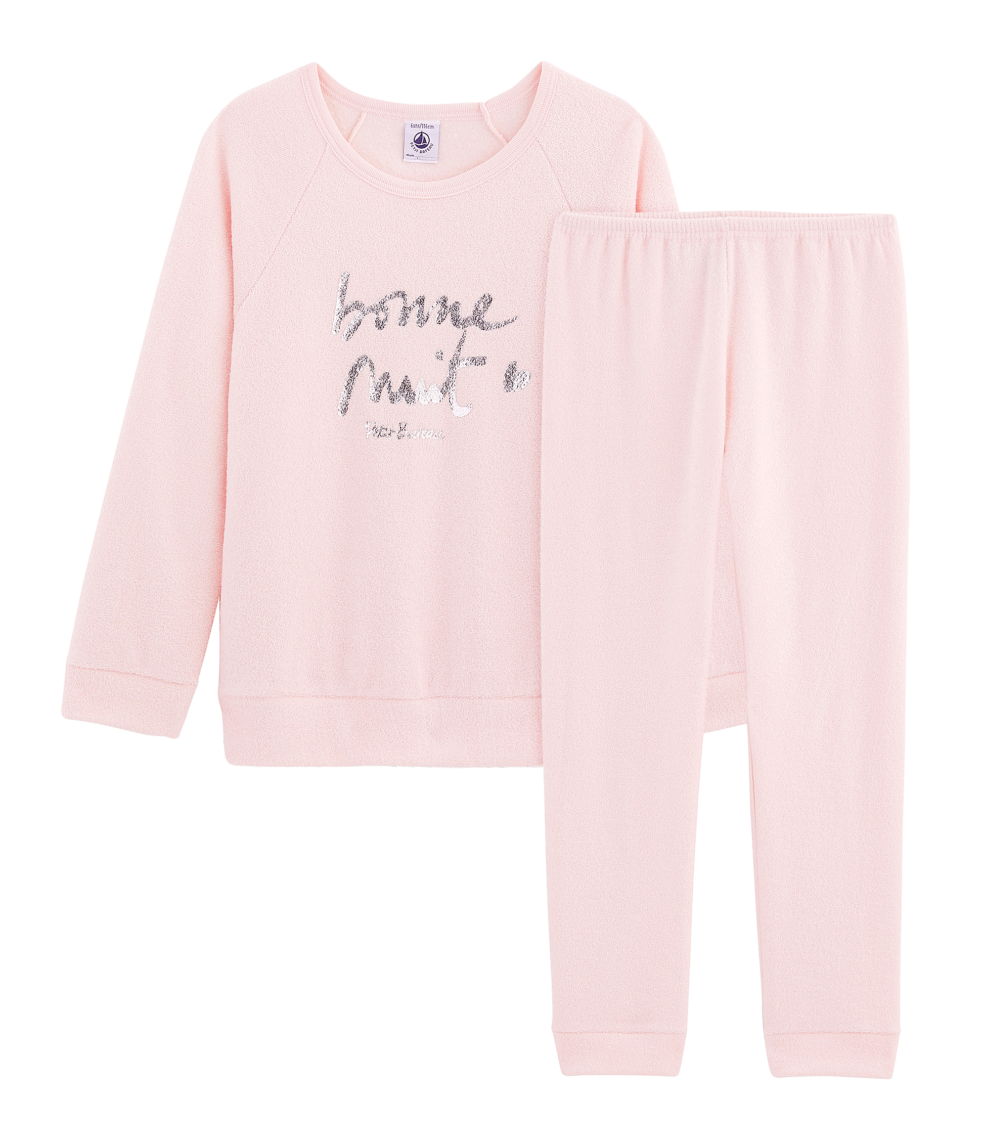Pijama de rizo picado para niña muy cálido