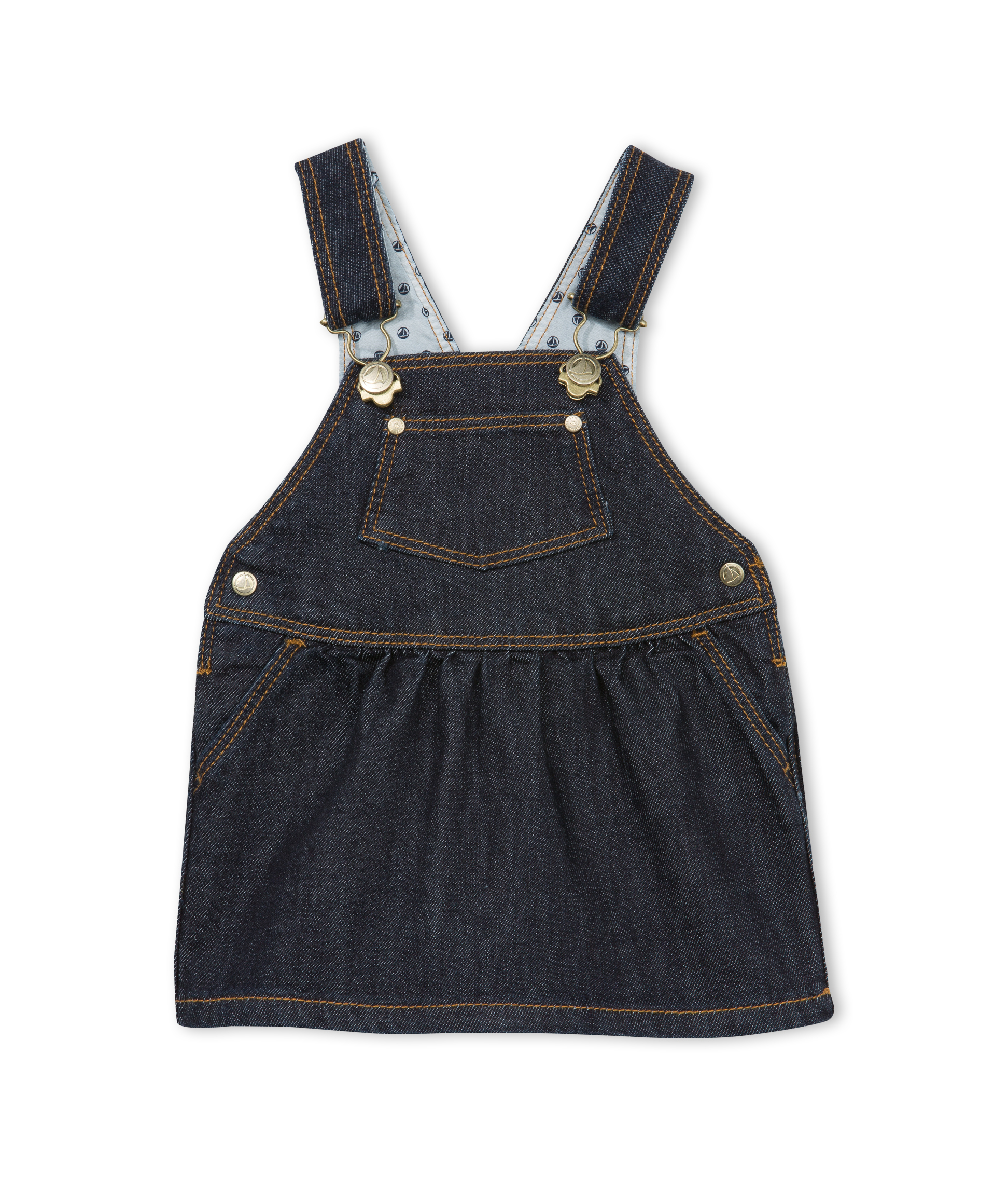 Vestido vaquero tipo peto para bebé niña