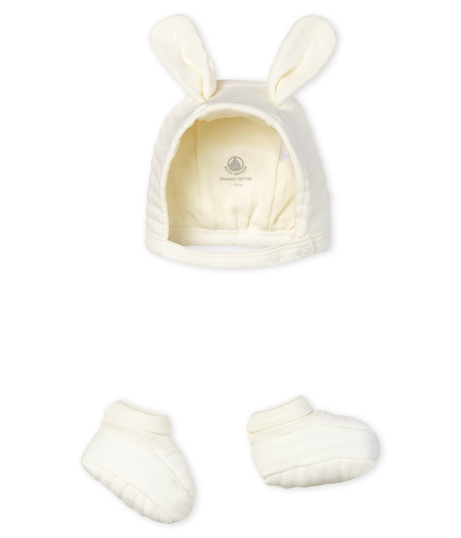 Lote de gorro y patucos para bebé de túbico.