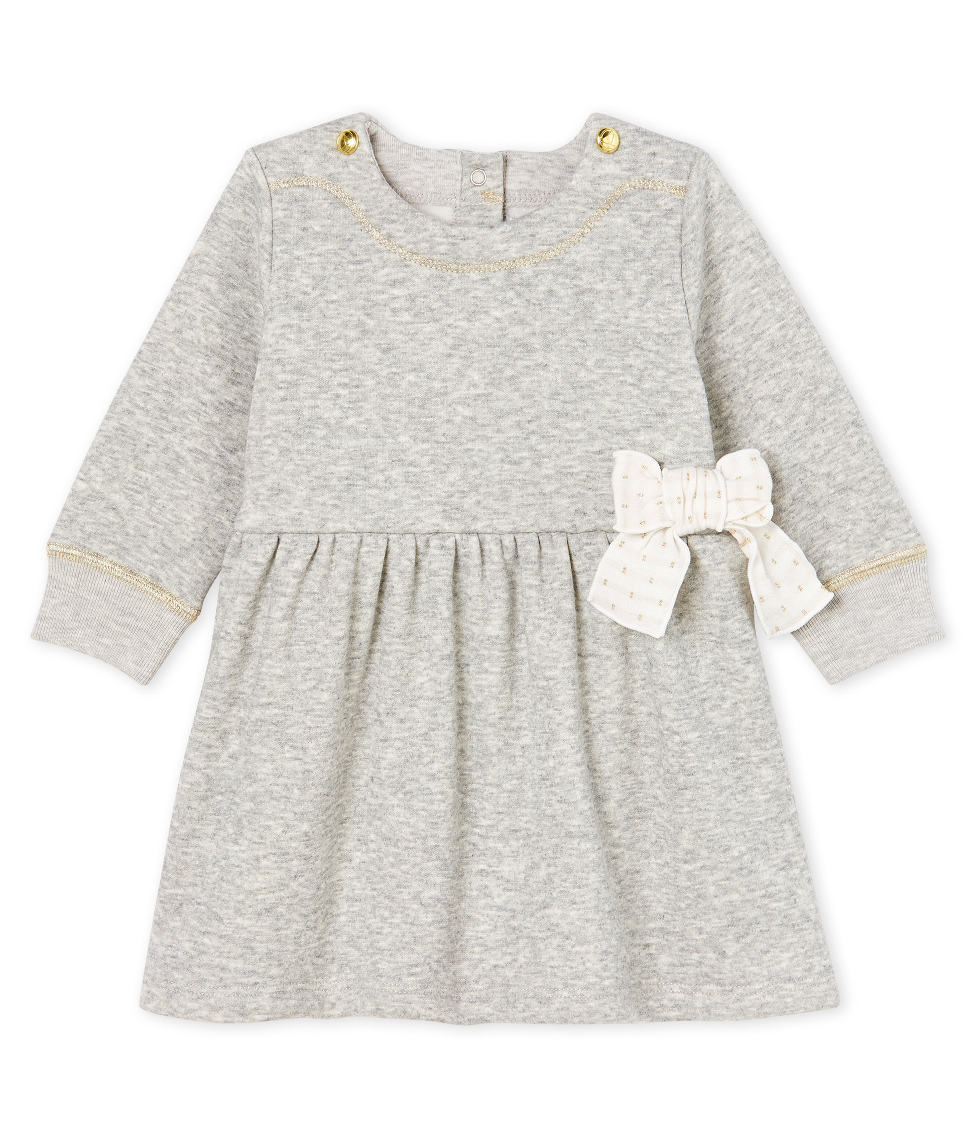 Vestido de manga larga en terciopelo para bebé niña