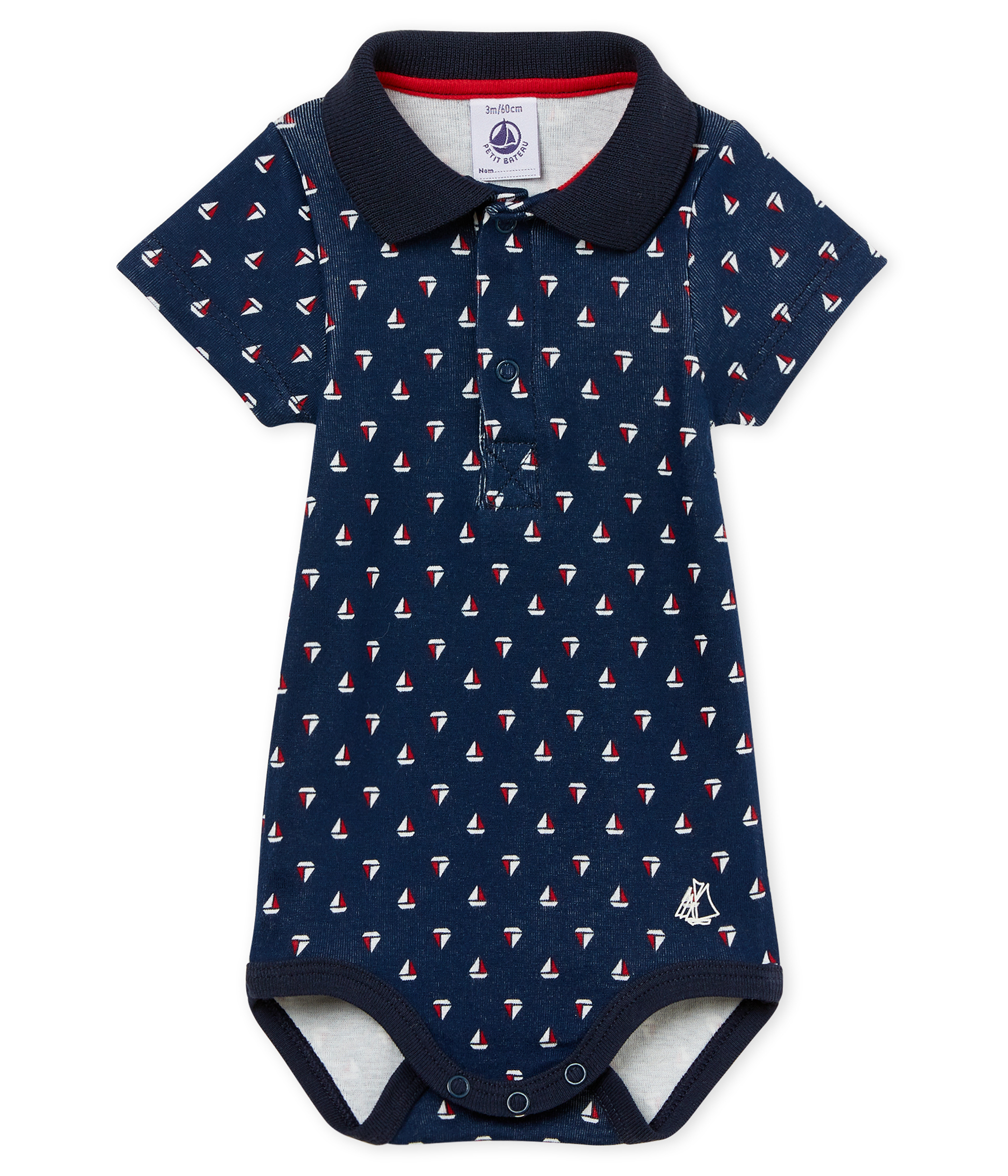 Body manga corta cuello polo estampado para bebé niño