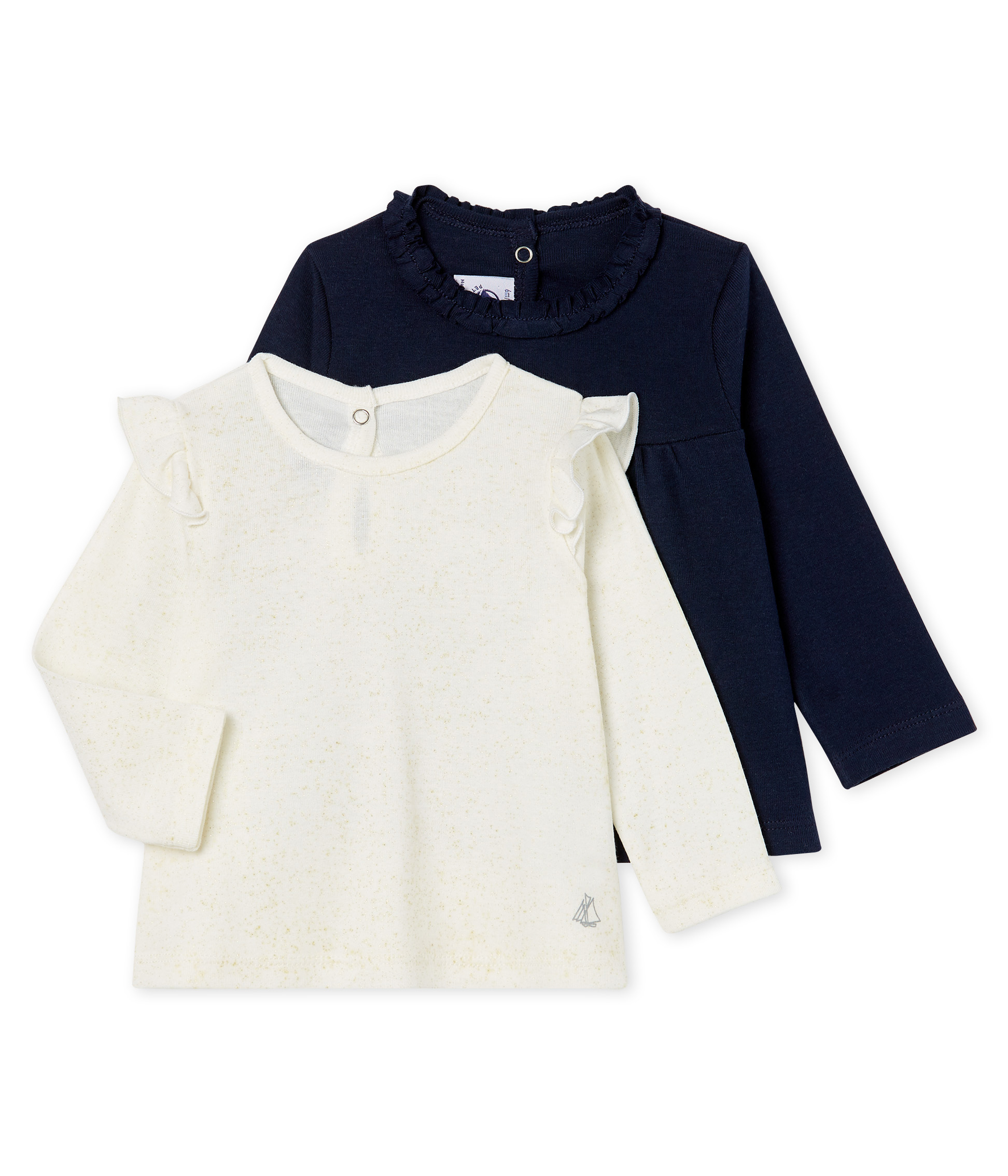 Juego de 2 camisetas de manga larga para bebé niña