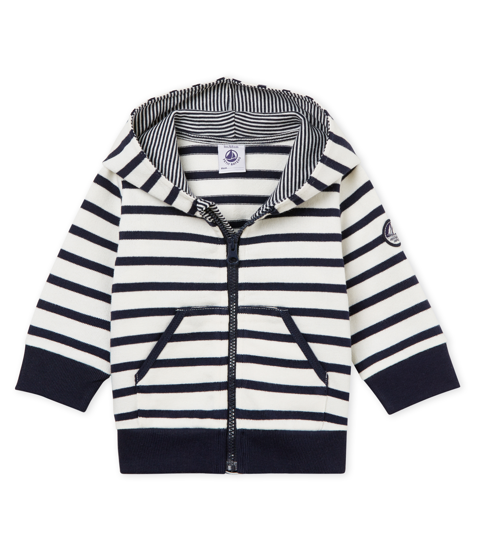 Sudadera con capucha de rayas marineras para bebé niño