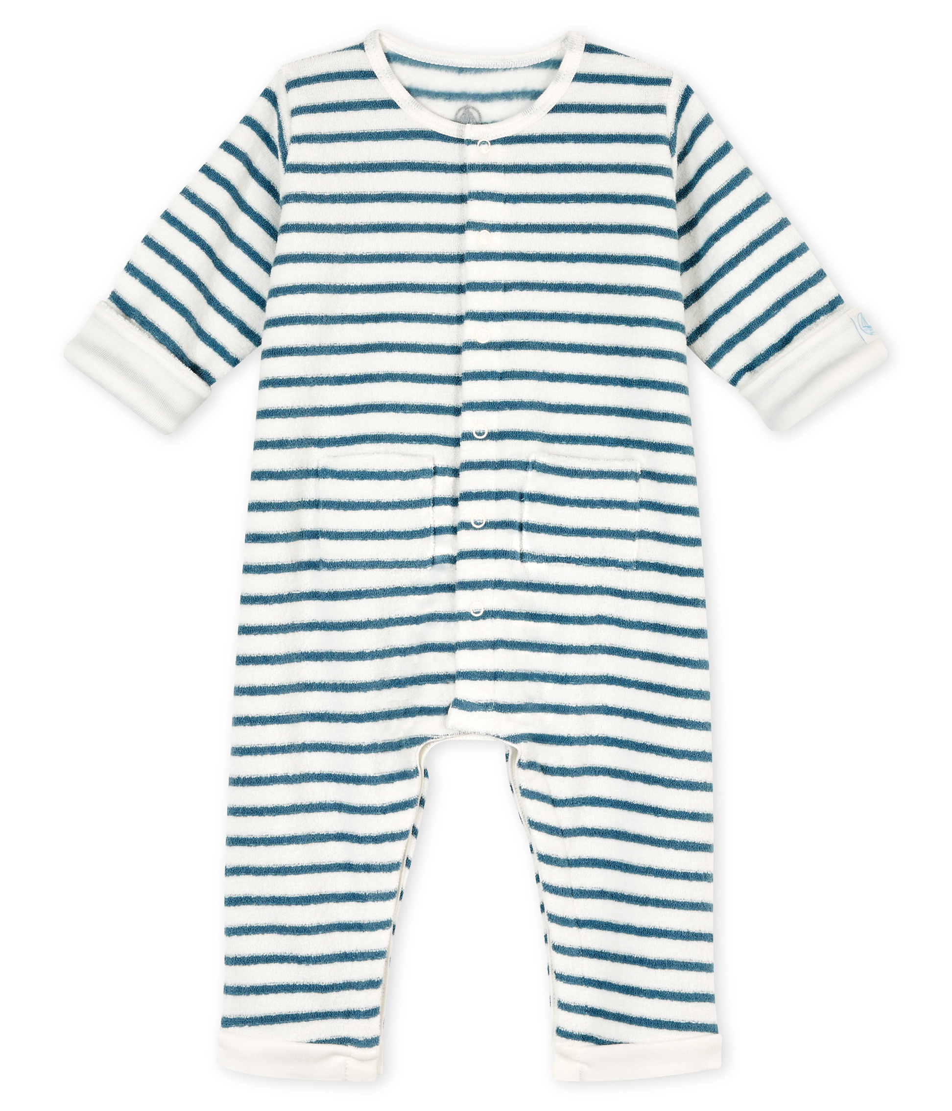 Mono Largo Para Bebé Unisex De Petit Bateau - 100% Algodón, Manga Larga, Cierre Clásico