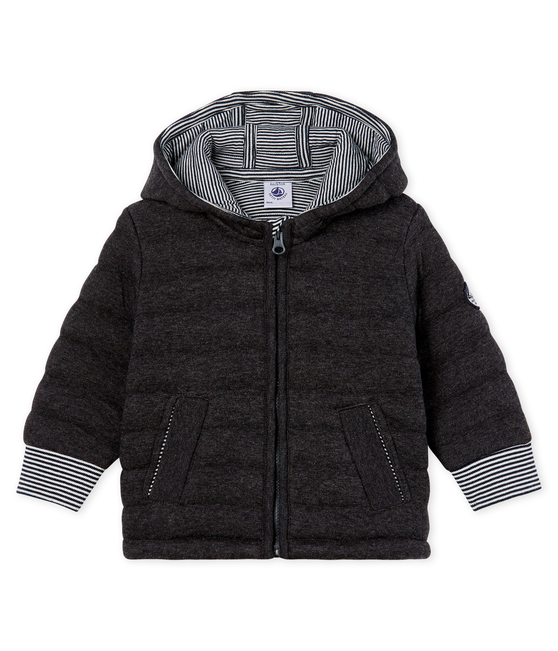 Chaqueta en tela túbica acolchada para bebé niño.