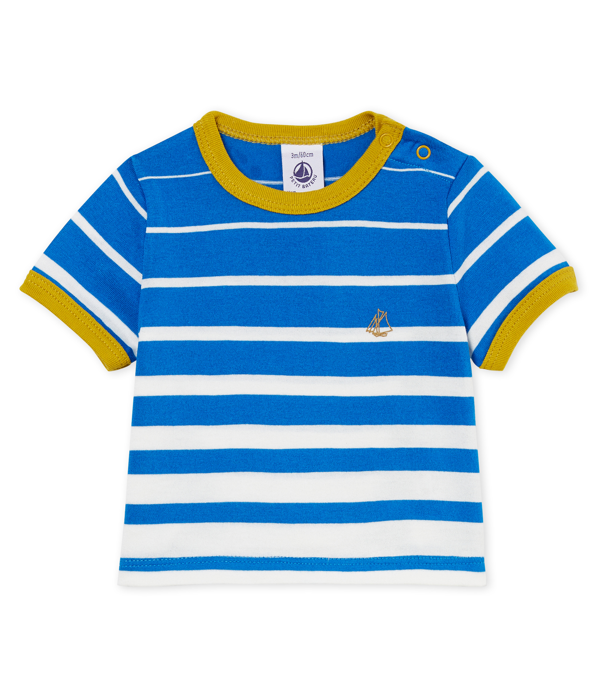 Camiseta manga corta de rayas para bebé niño