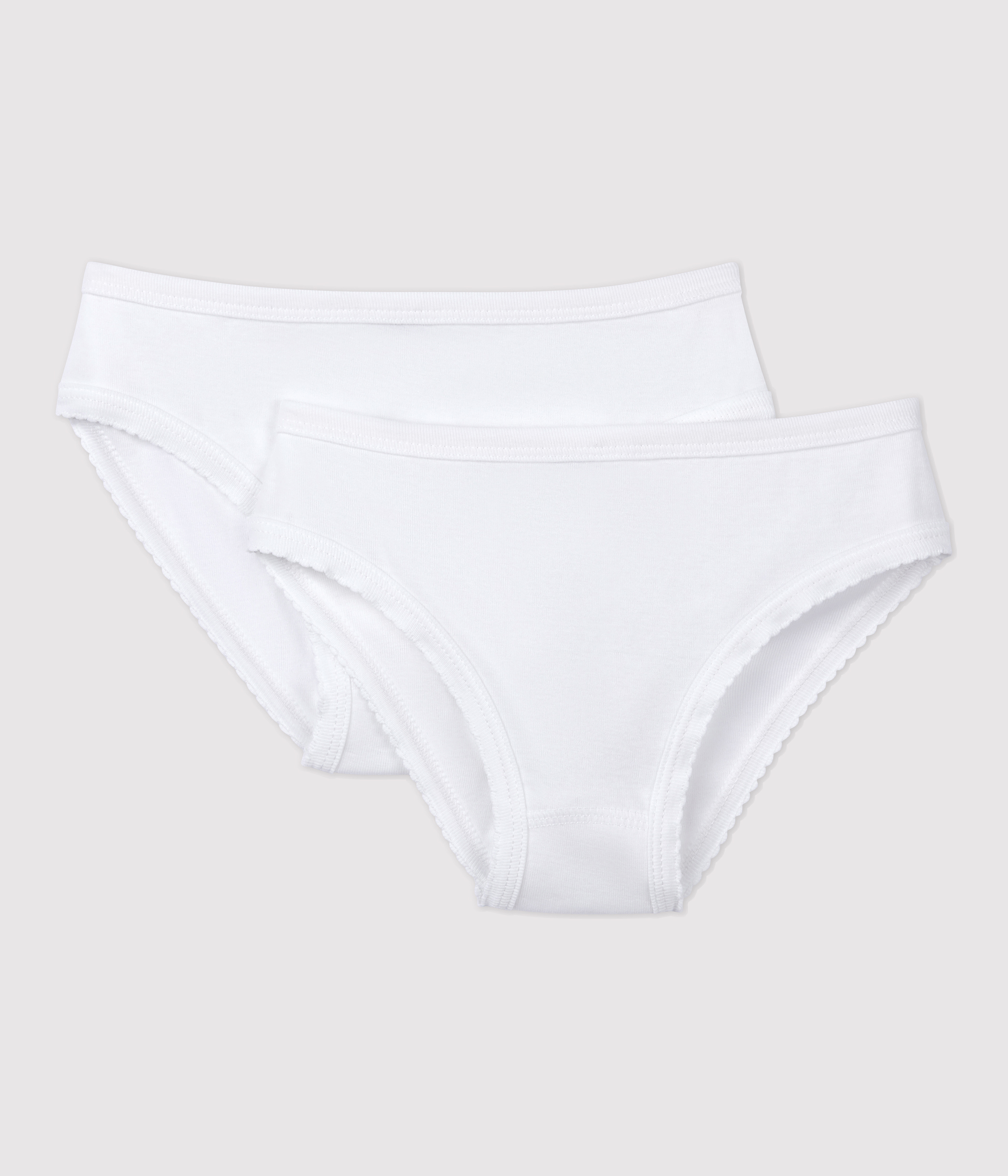 Lote de 2 braguitas blancas de chica variante 1 | Petit Bateau