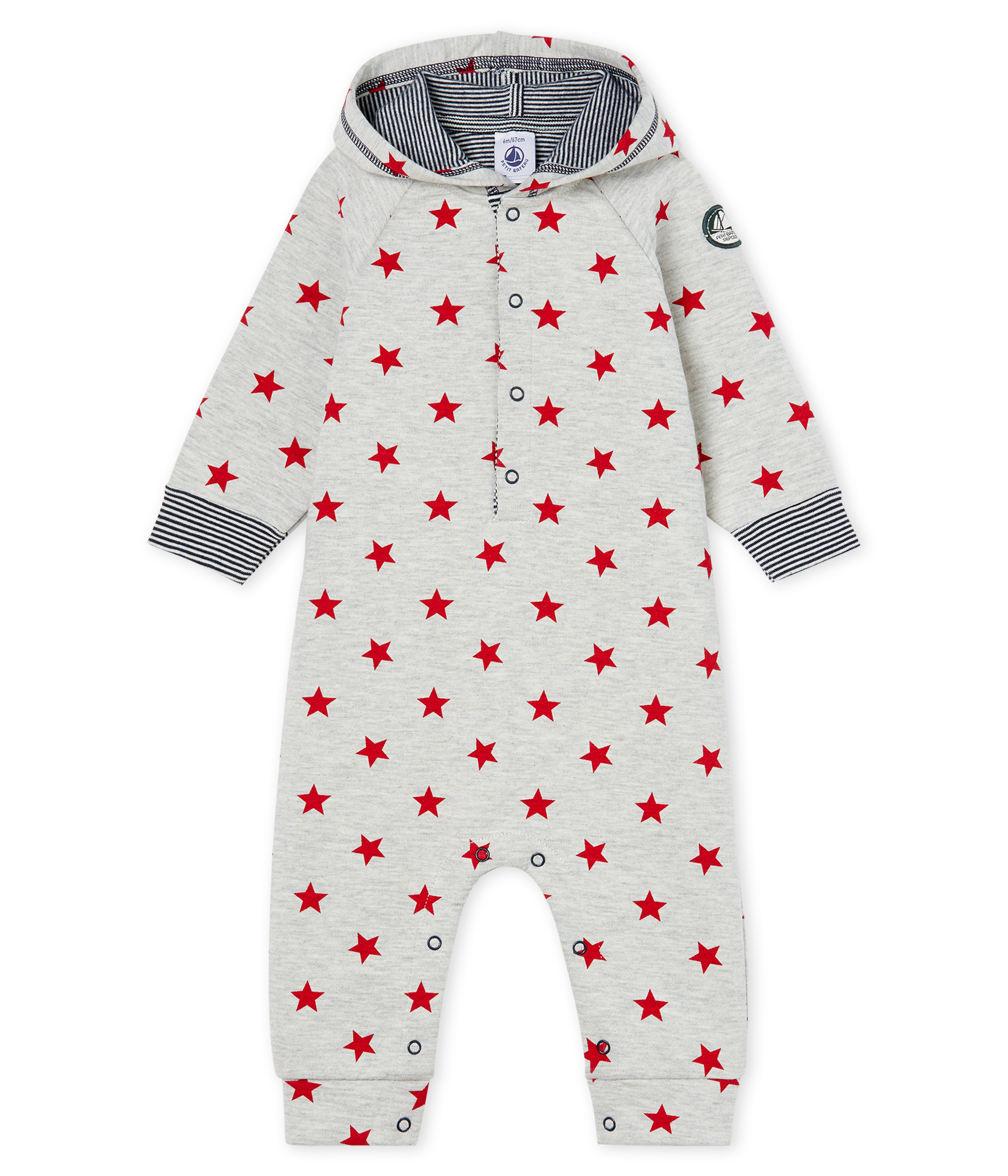 Mono largo con capucha y estampado para bebé niño