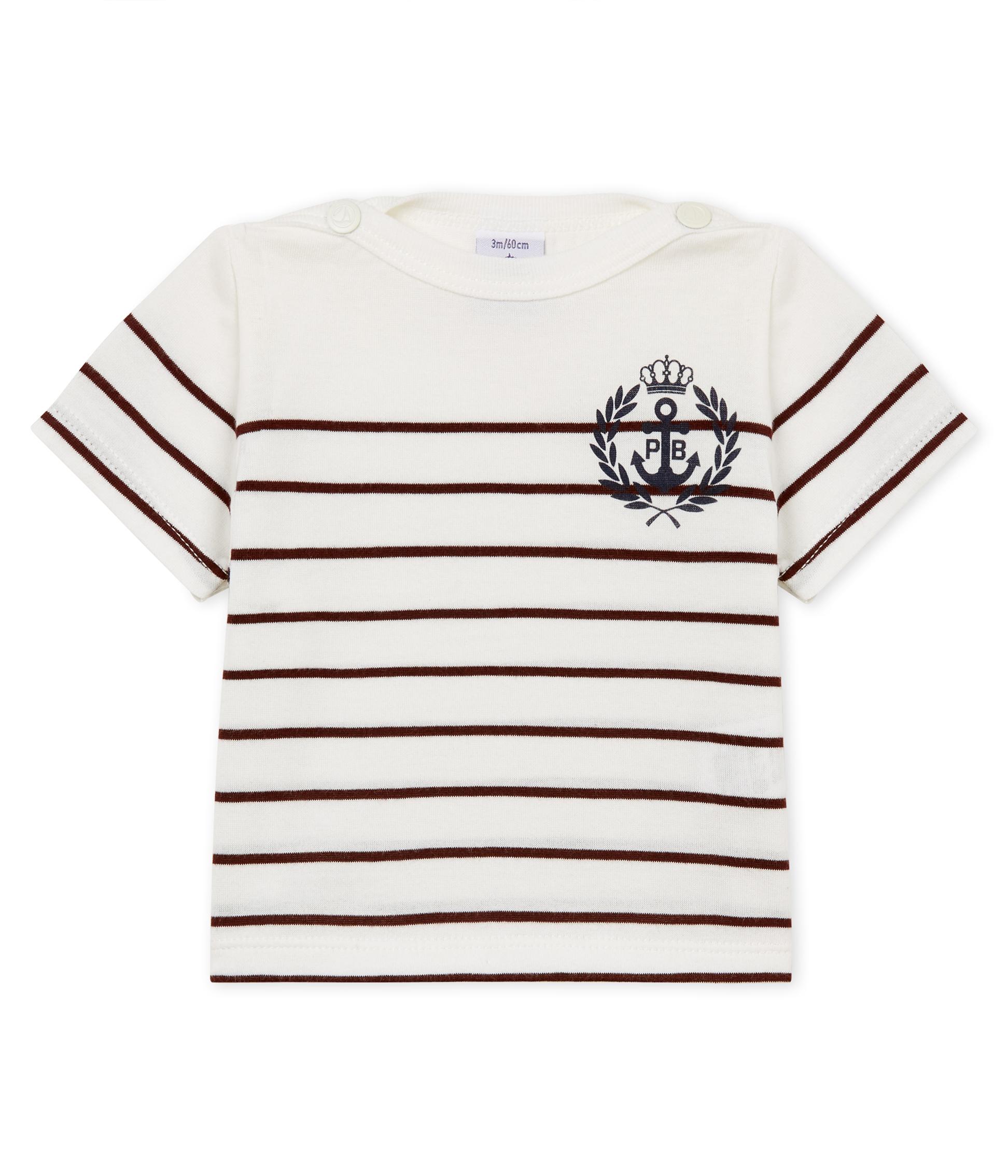 Camiseta manga corta de rayas para bebé niño
