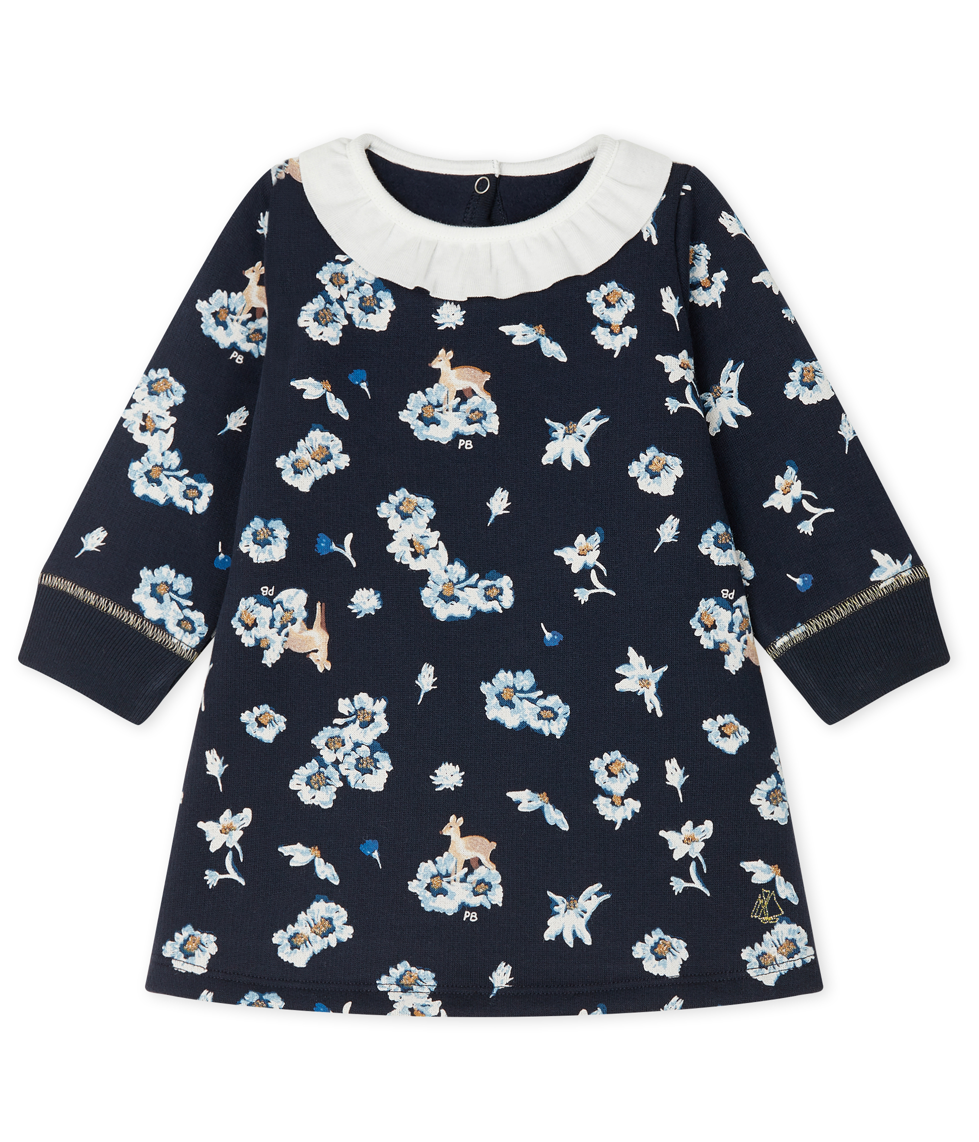 Vestido de manga larga estampado de bebé niña