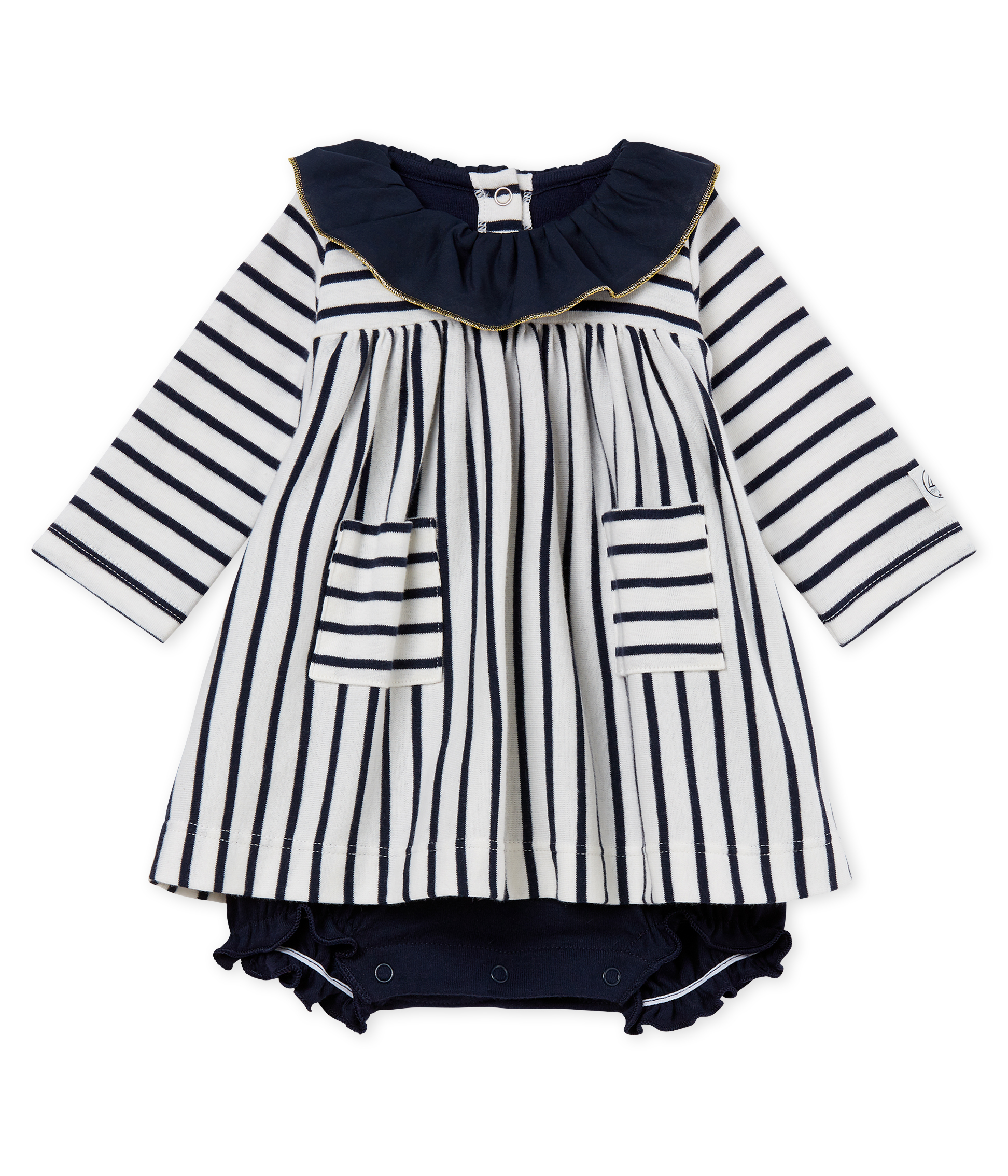 Vestido body de rayas para bebé niña