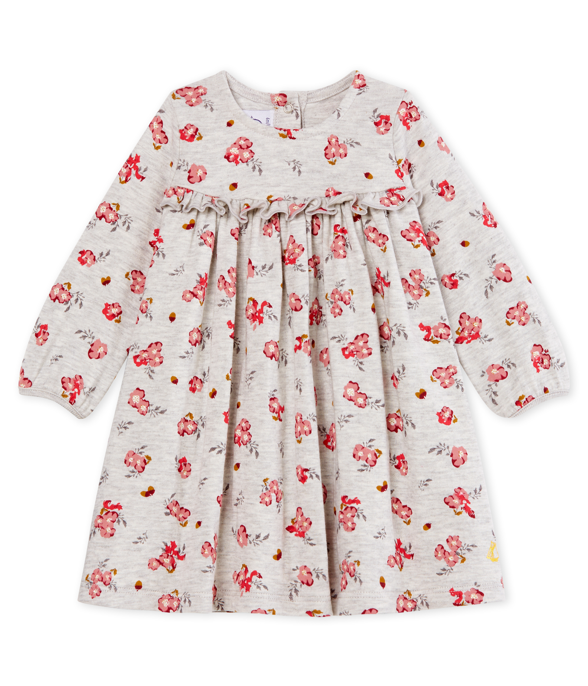 Vestido de manga larga estampado para bebé niña