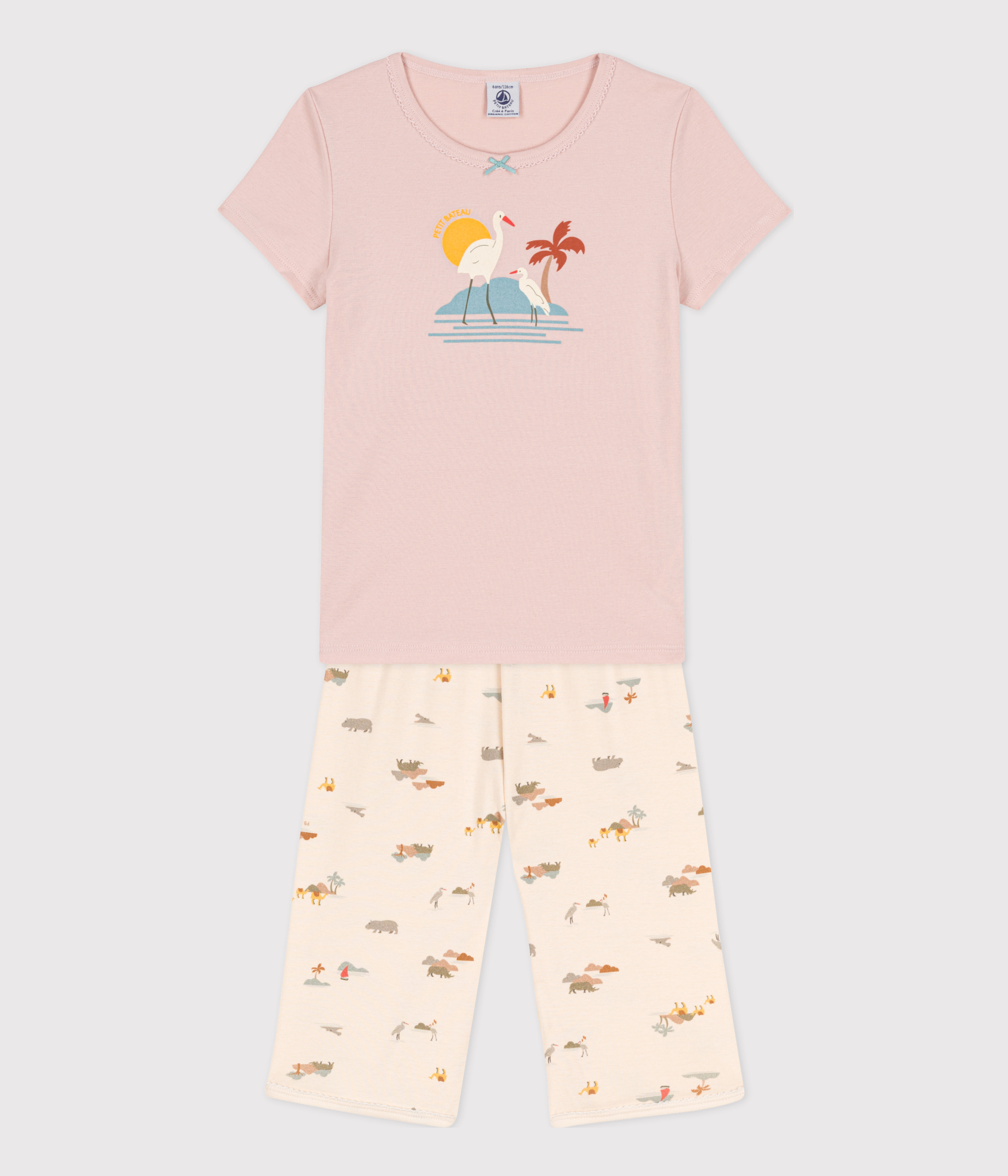 Peignoir enfant en coton éponge cœurs brodés MARSHMALLOW/TERKUIT