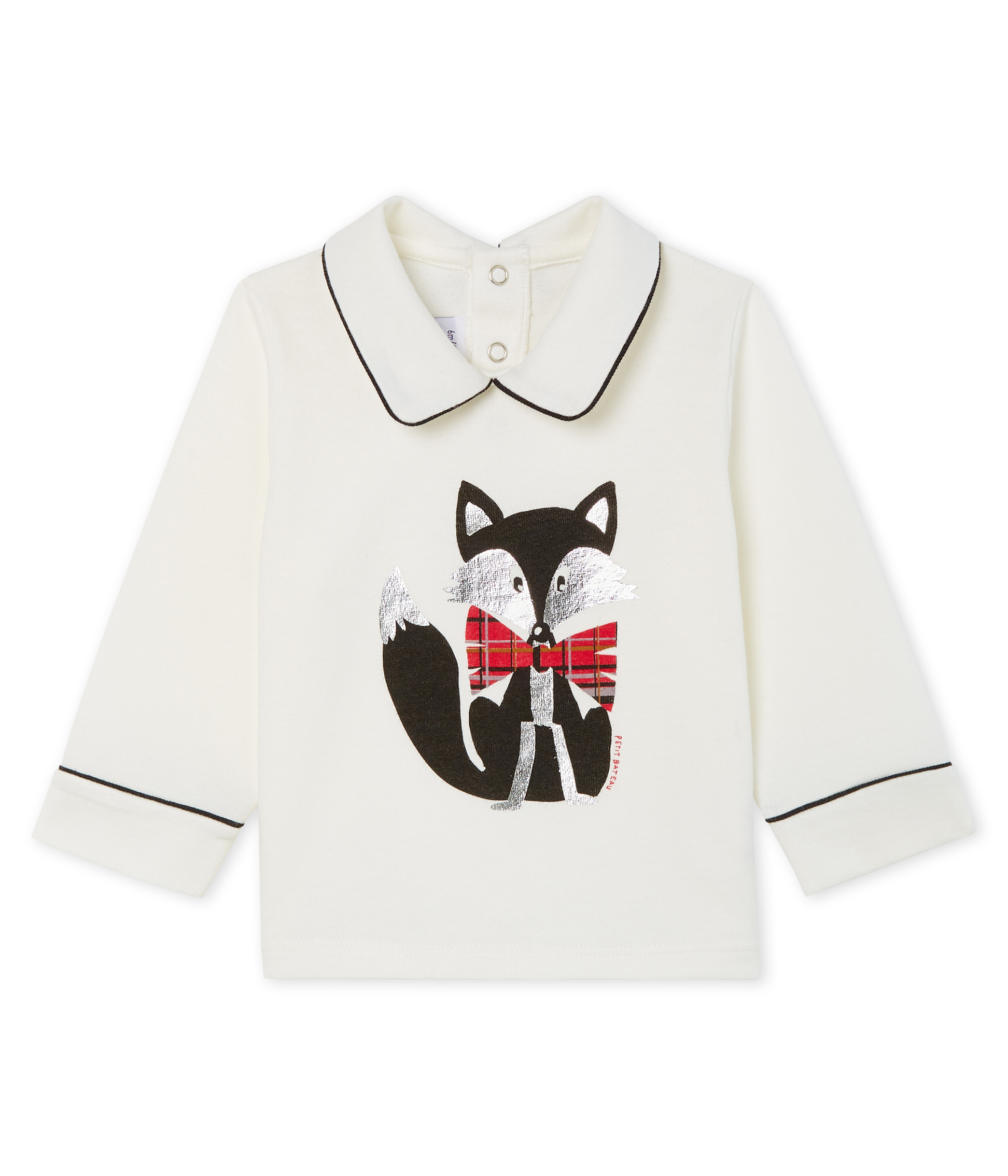 Camiseta de manga larga con cuello para bebé niño