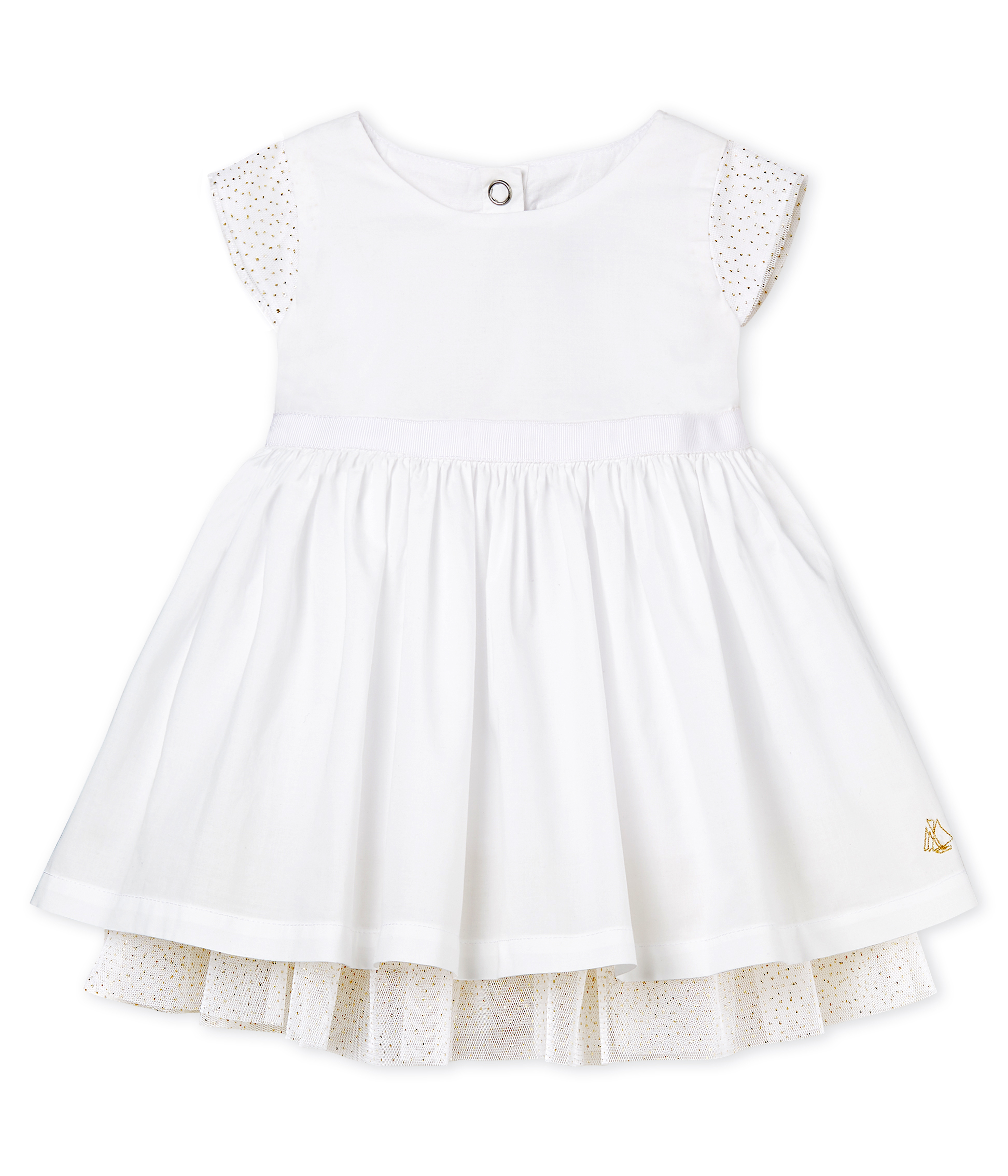 Vestido manga corta de ceremonia para bebé niña