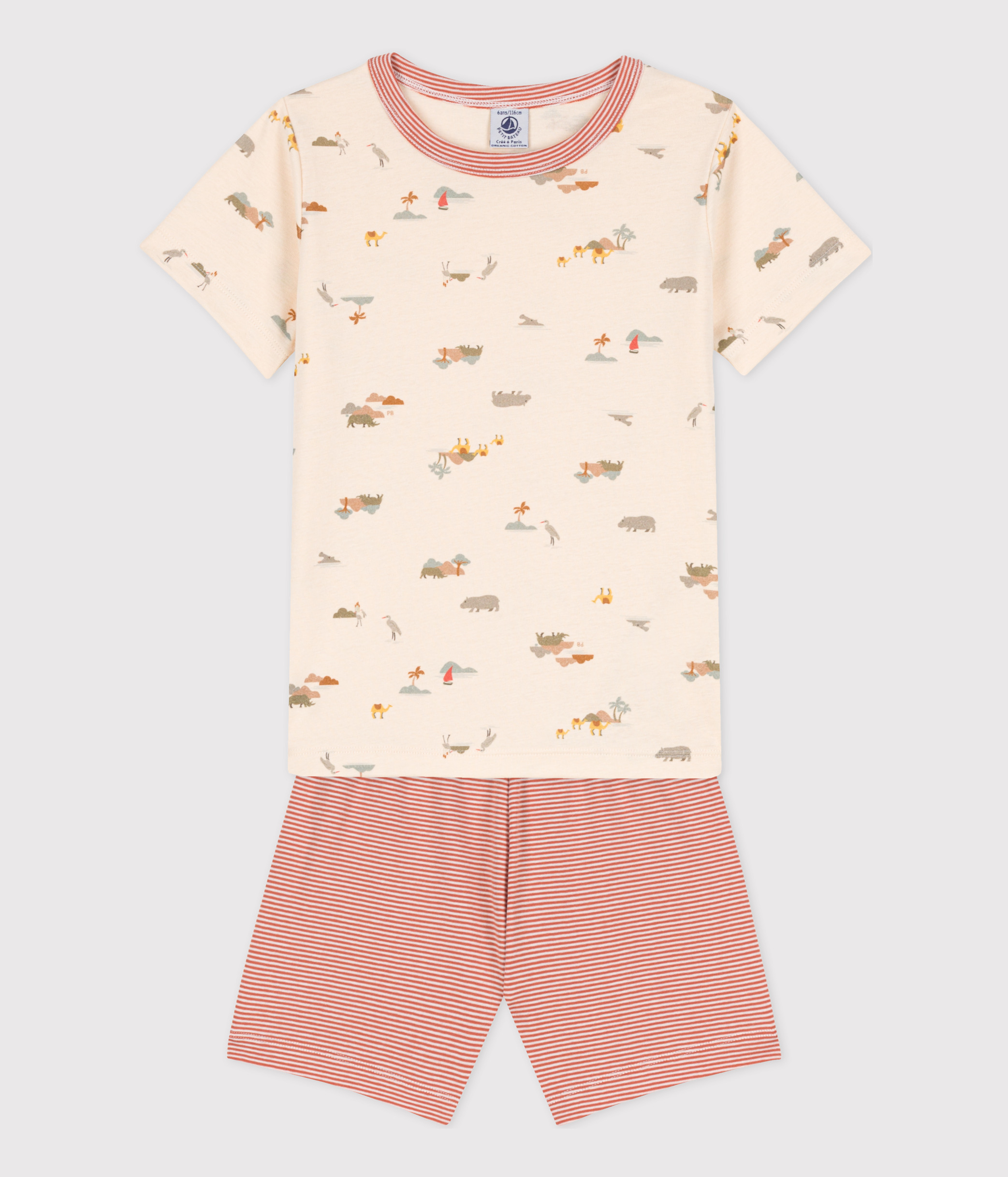 Combinaison courte fleurs en coton bébé AVALANCHE/MULTICO A09LC01 | Petit Bateau